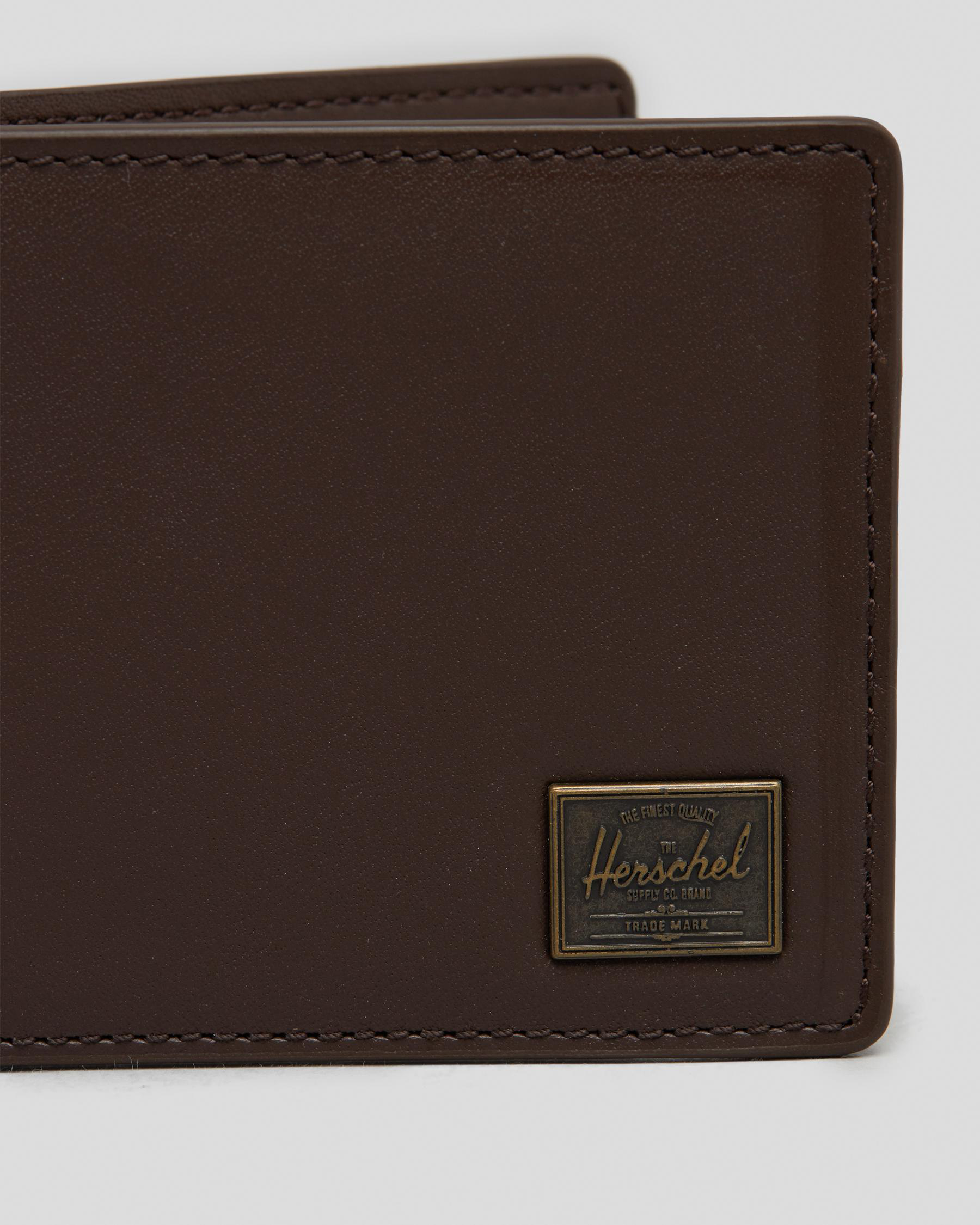 Shop Herschel Hank Leather RFID Wallet In Brown Fast Shipping & Easy