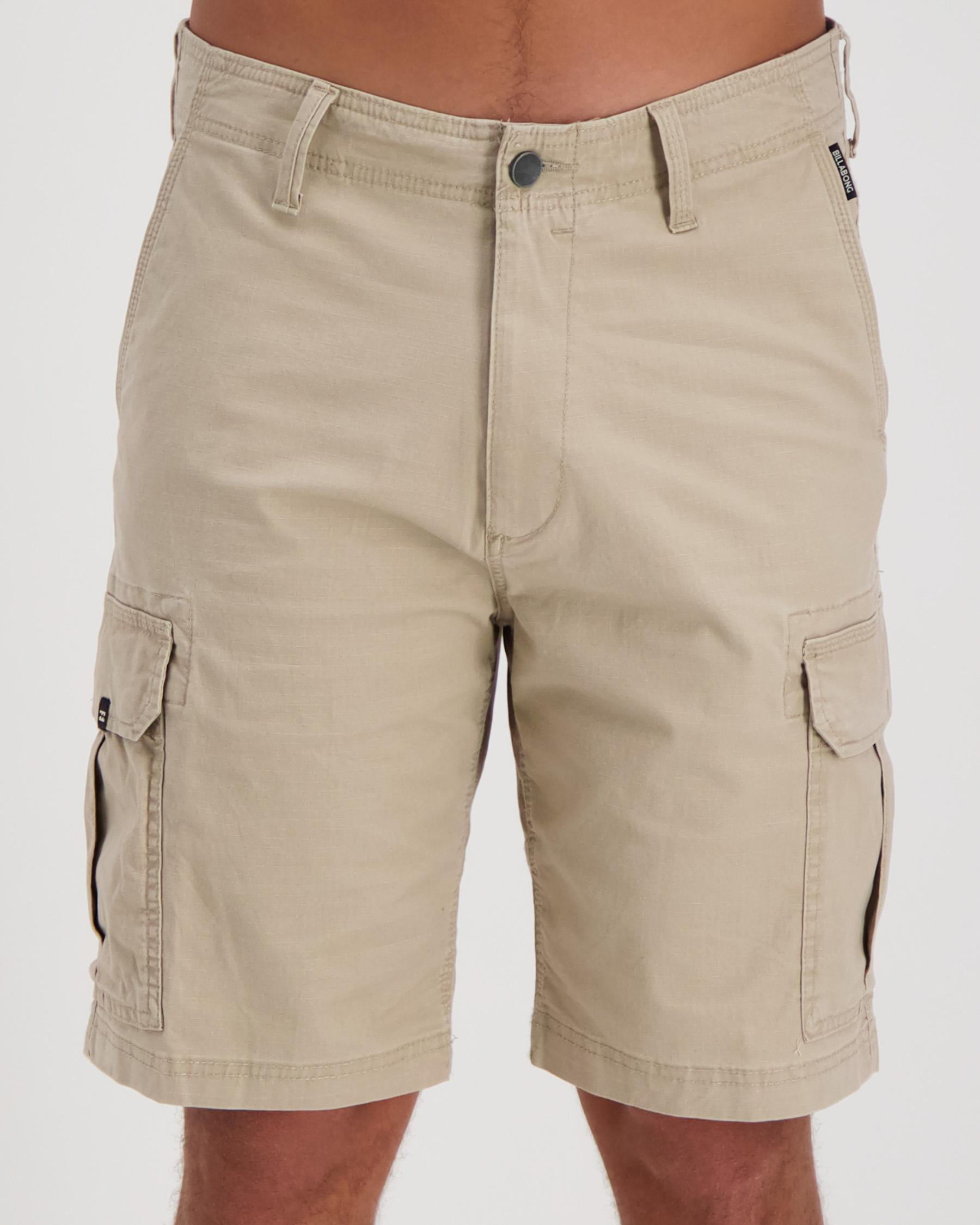 Billabong Scheme Cargo Shorts In Light Khaki Fast Shipping & Easy