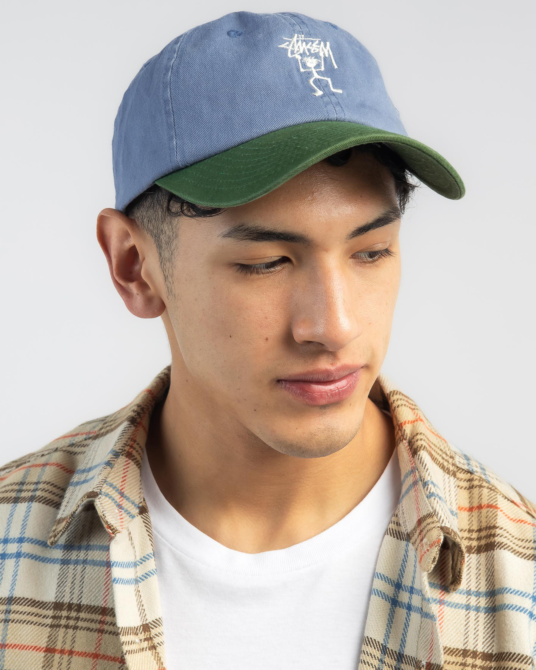 Shop Stussy Rasta Man Low Pro Cap In Steel Blue Fast Shipping & Easy