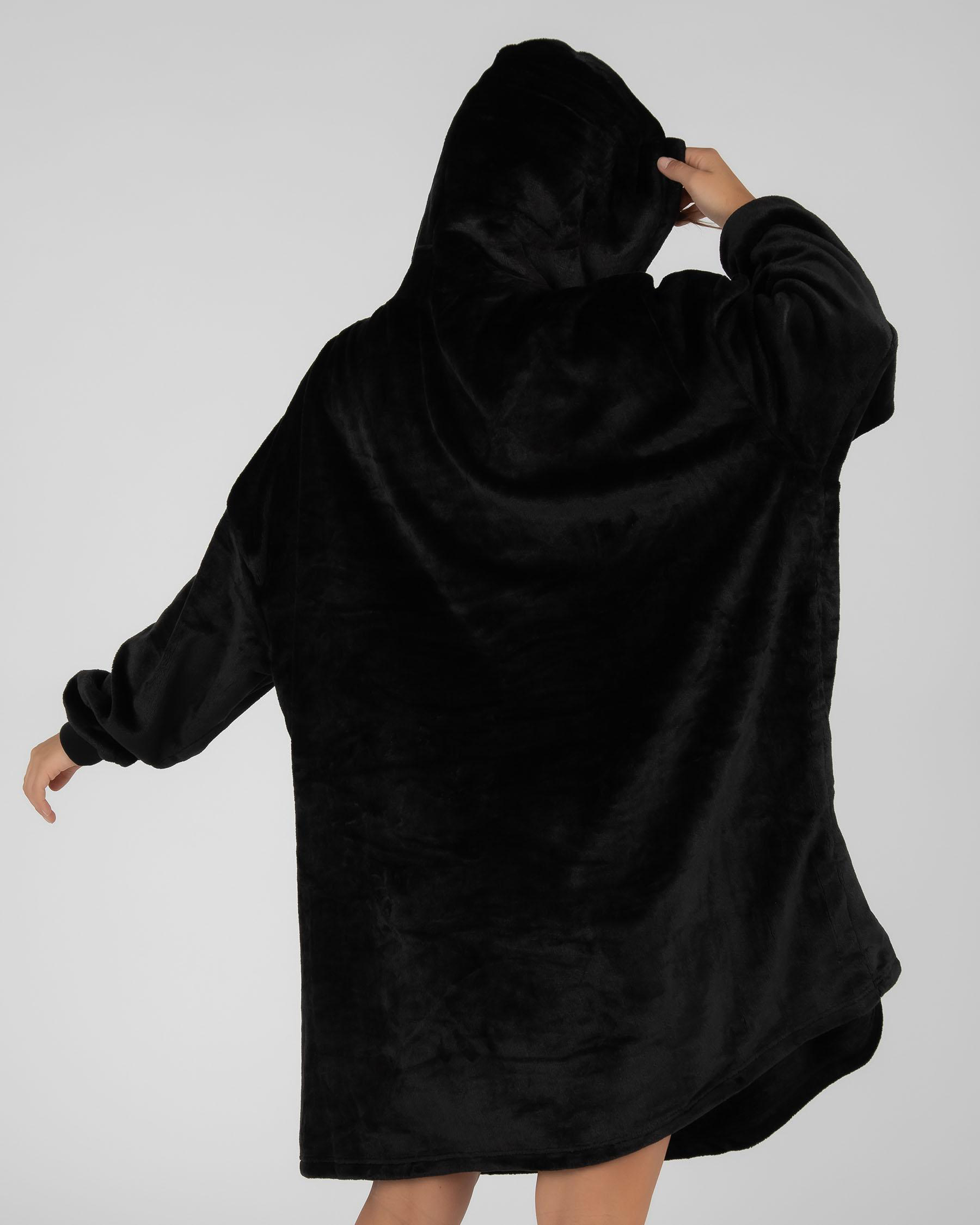 Mooloola Sunday Best Light Hooded Blanket In Black Fast Shipping