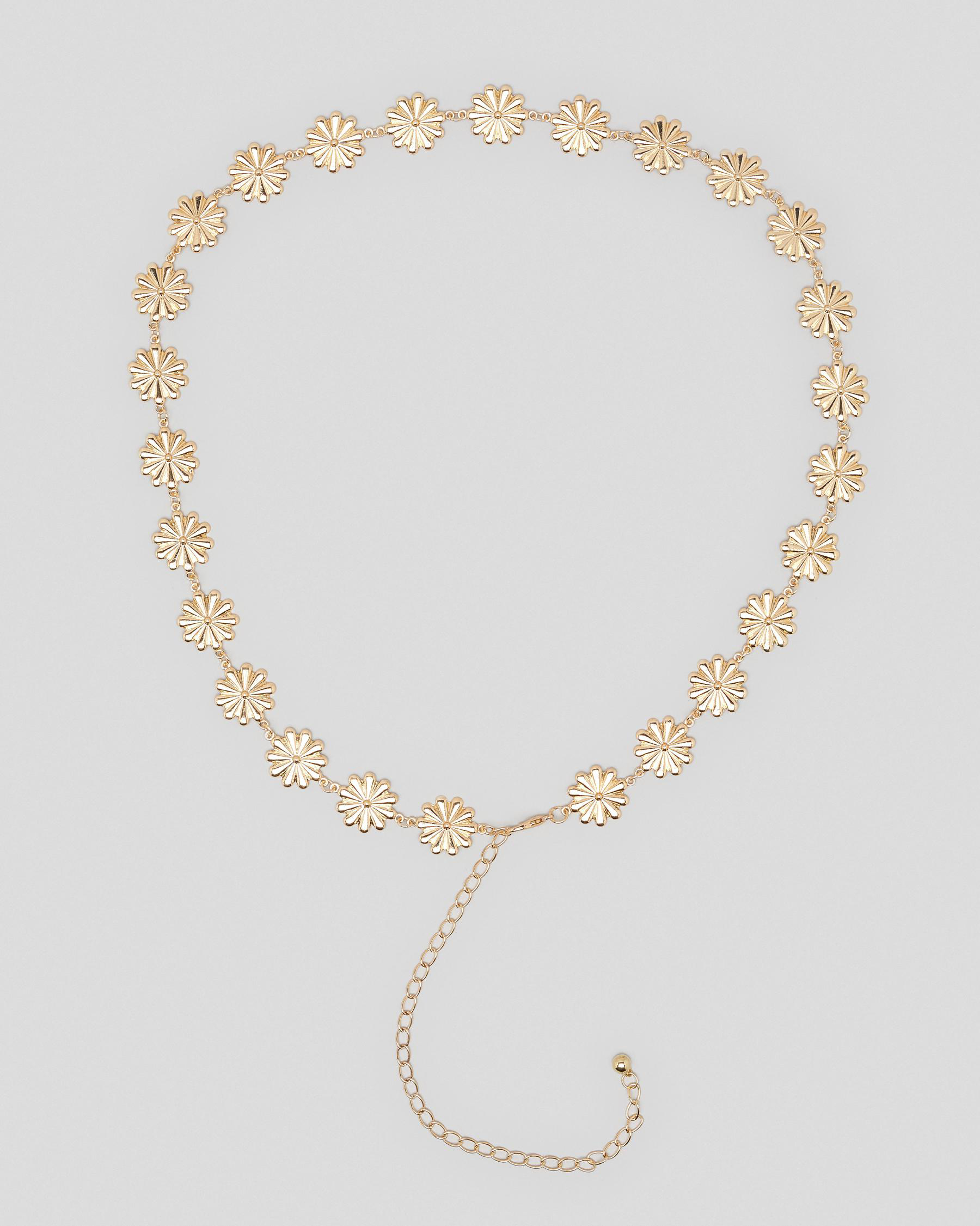 Shop Mooloola Daisy Chain Belt In Gold Fast Shipping & Easy Returns