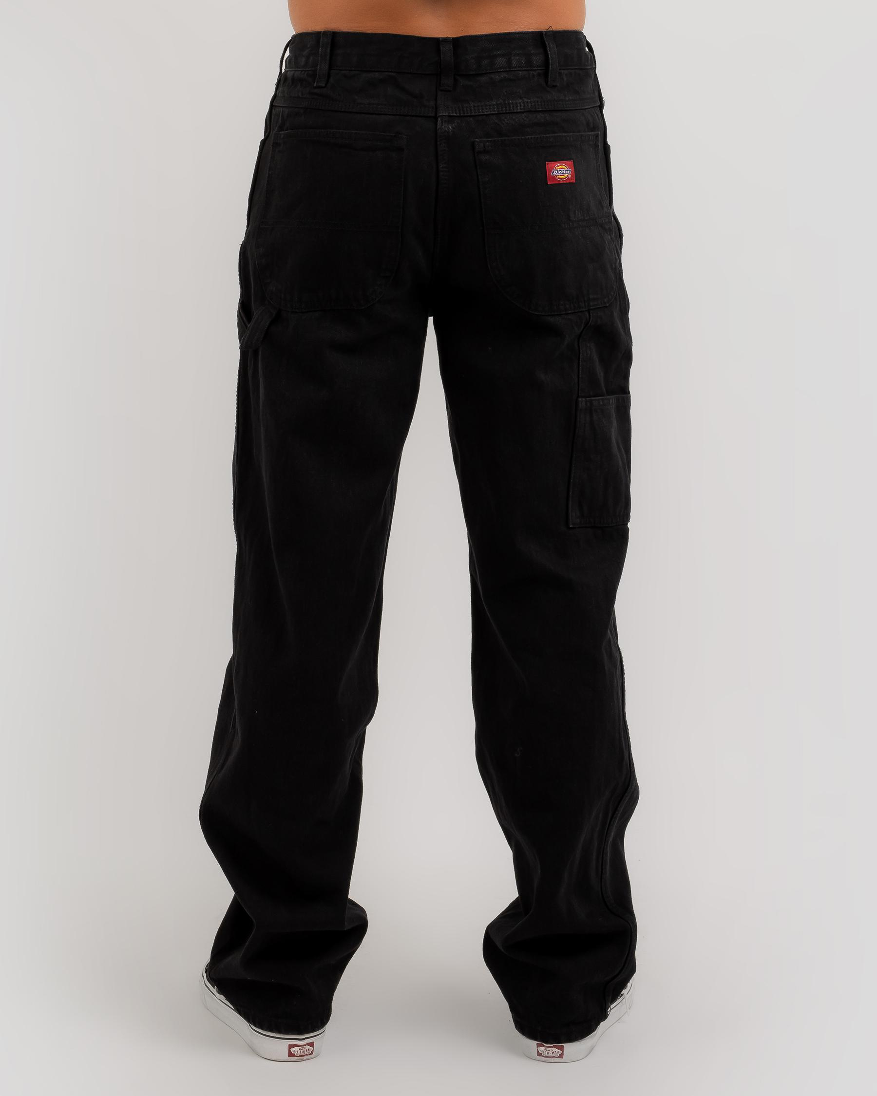 Shop Dickies 1993 Relaxed Fit Carpenter Jeans In Rinsed Black Fast