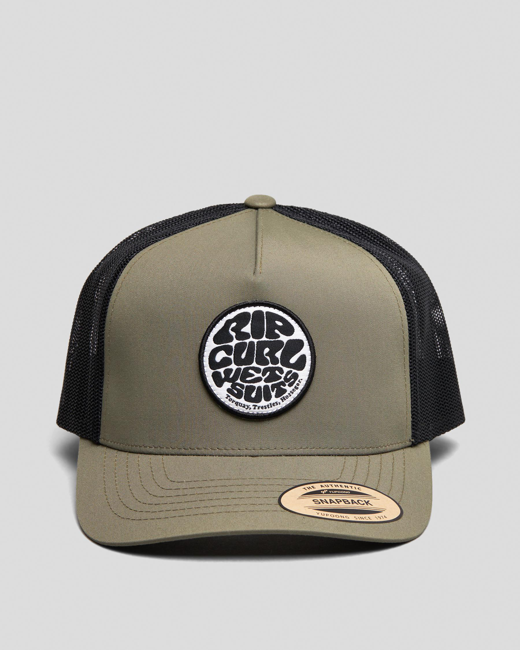 Rip Curl Wetsuit Icon Trucker Cap In Olive FREE* Shipping & Easy