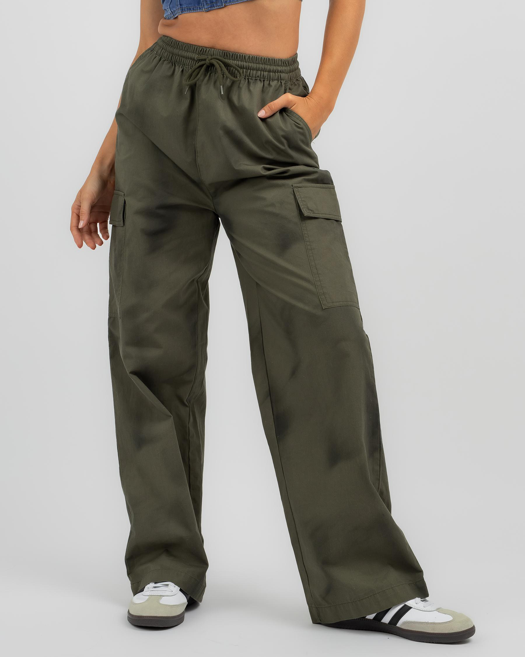 Shop Stussy Drew Cargo Beach Pant In Military Fast Shipping & Easy