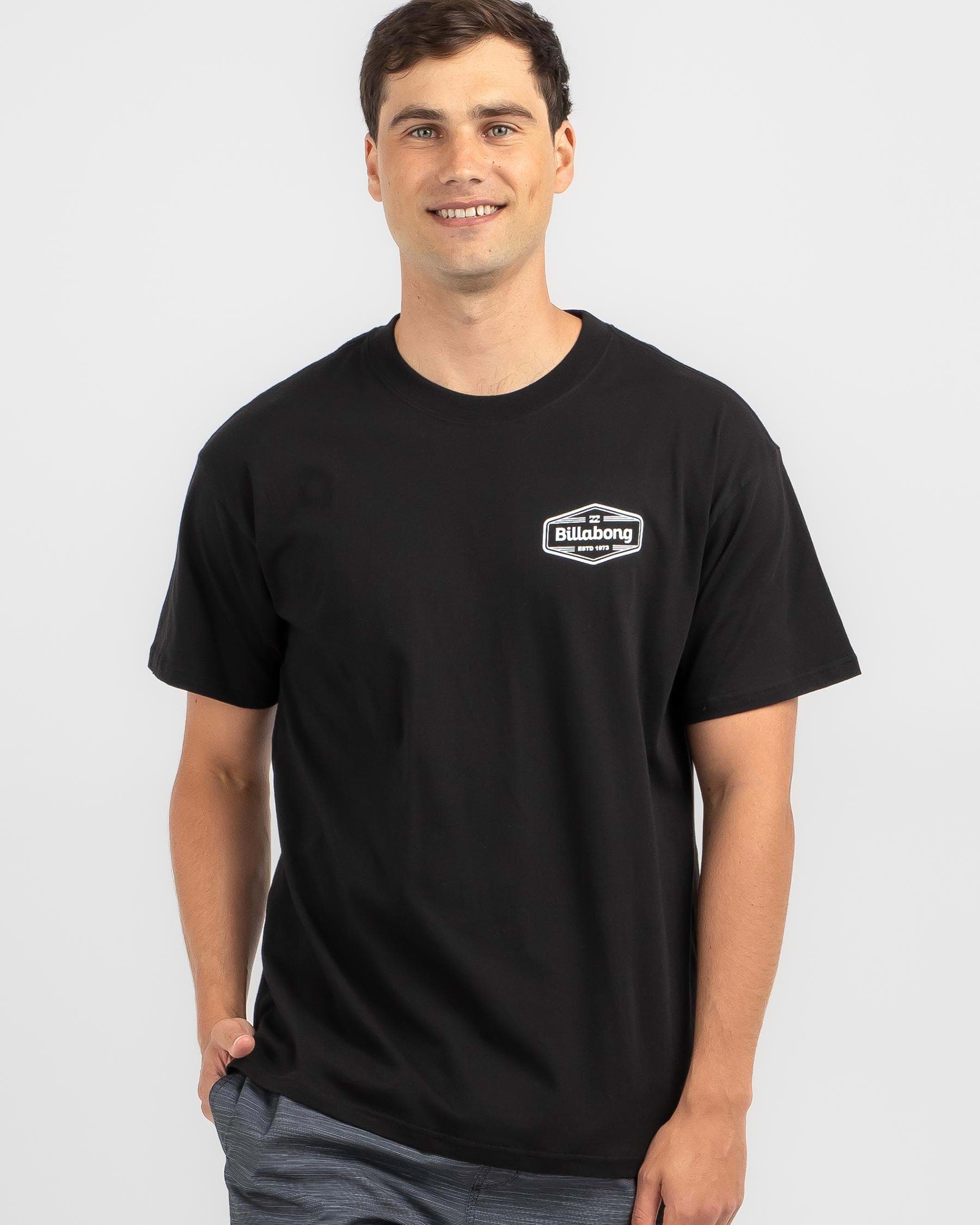 Shop Billabong Trademark T-Shirt In Black - Fast Shipping & Easy ...
