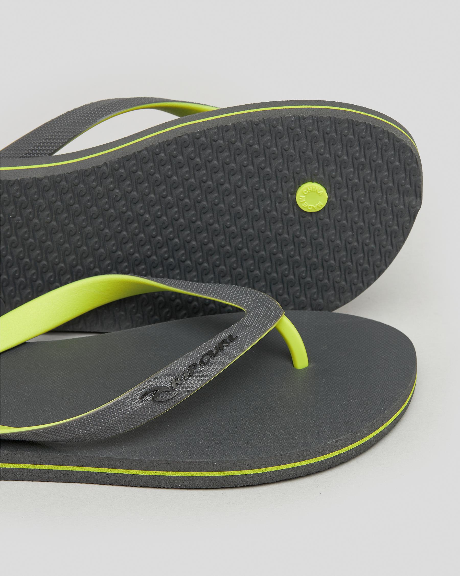 Rip Curl MC 2 Tone Thongs In Grey/lime - Fast Shipping & Easy Returns ...