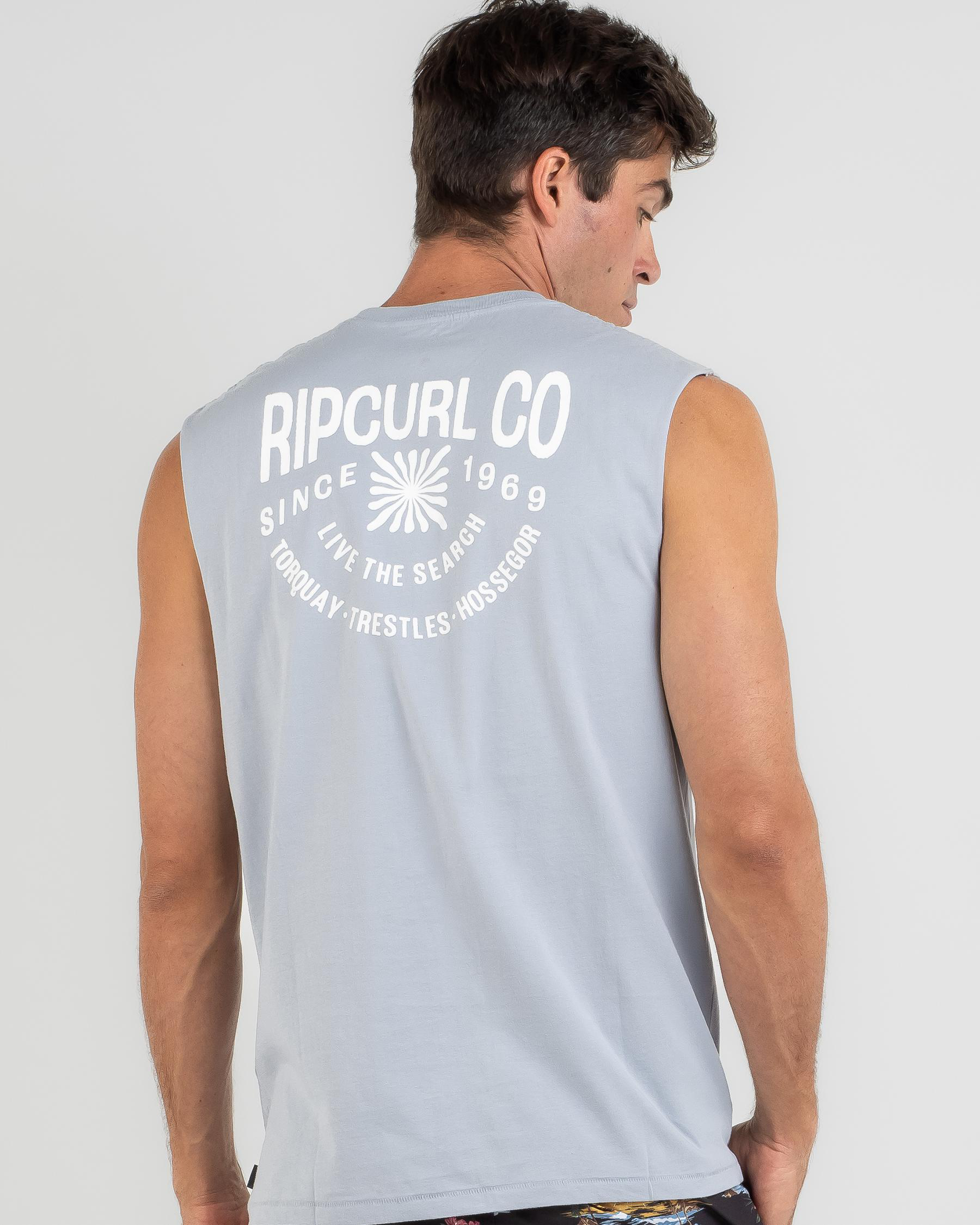 Shop Rip Curl Cosmic Burst Muscle Tank In Zen Blue Fast Shipping