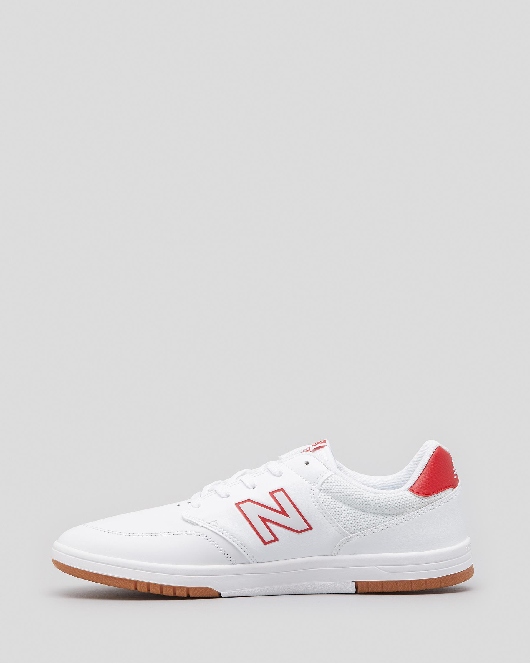Shop New Balance NB 425 Shoes In White/red Fast Shipping & Easy