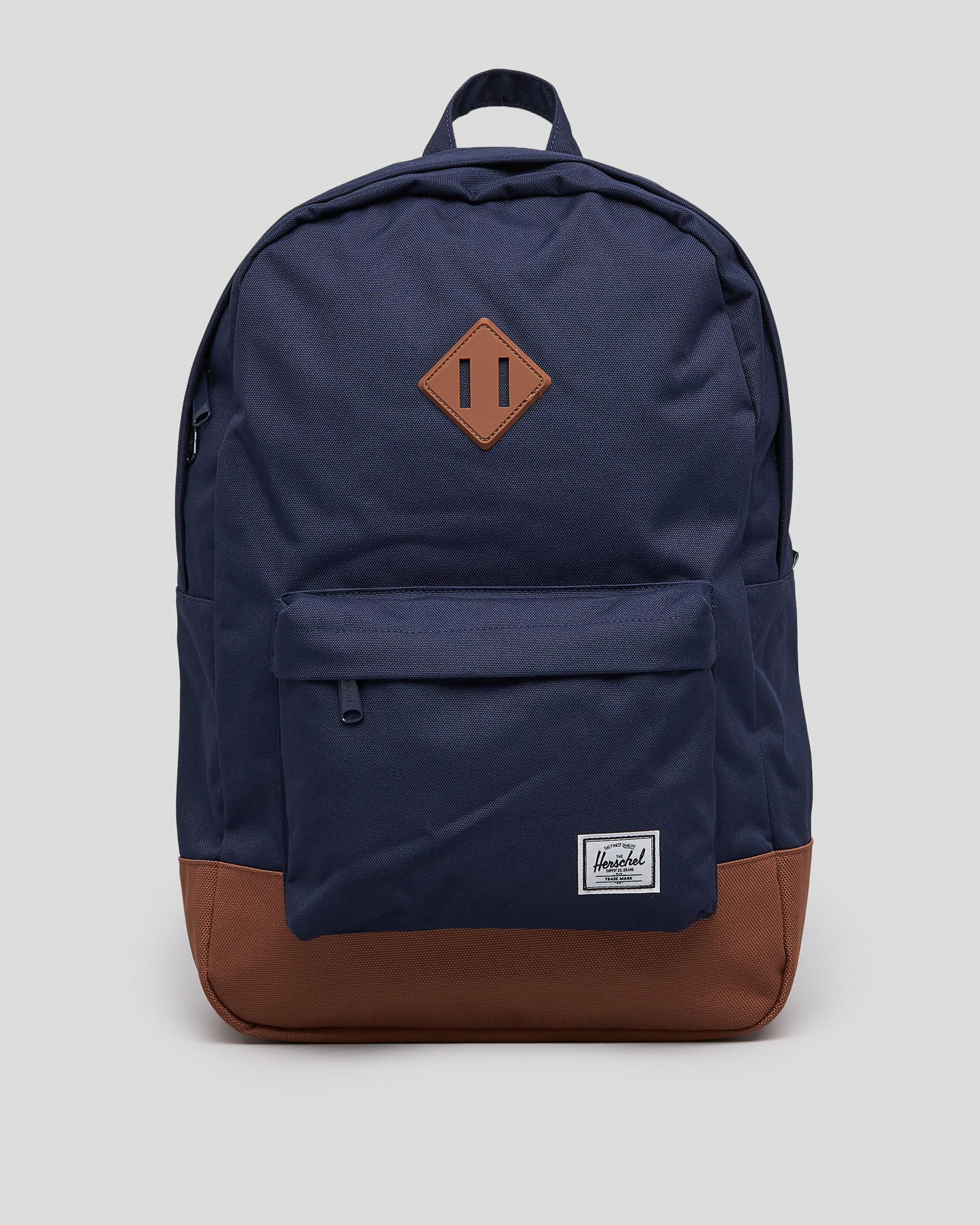 Shop Herschel Heritage Backpack In Peacoat/saddle Brown Fast Shipping & Easy Returns City