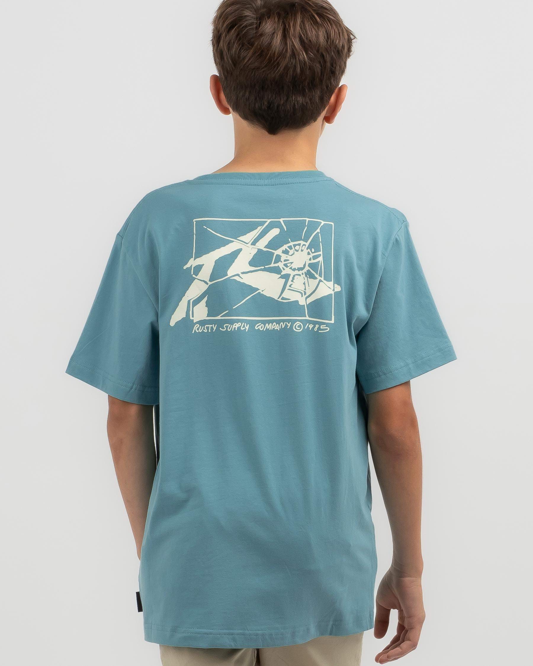 Rusty Boys' Shattered Dreams T-Shirt In Sea Spray - Fast Shipping ...
