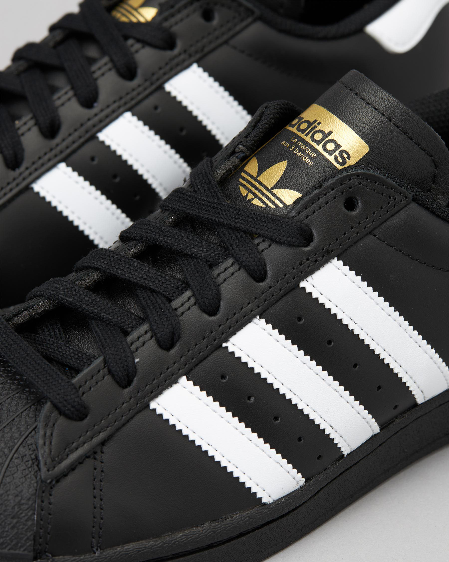Adidas Womens Superstar ADV Shoes In Core Black/ftwr White/ftwr White ...