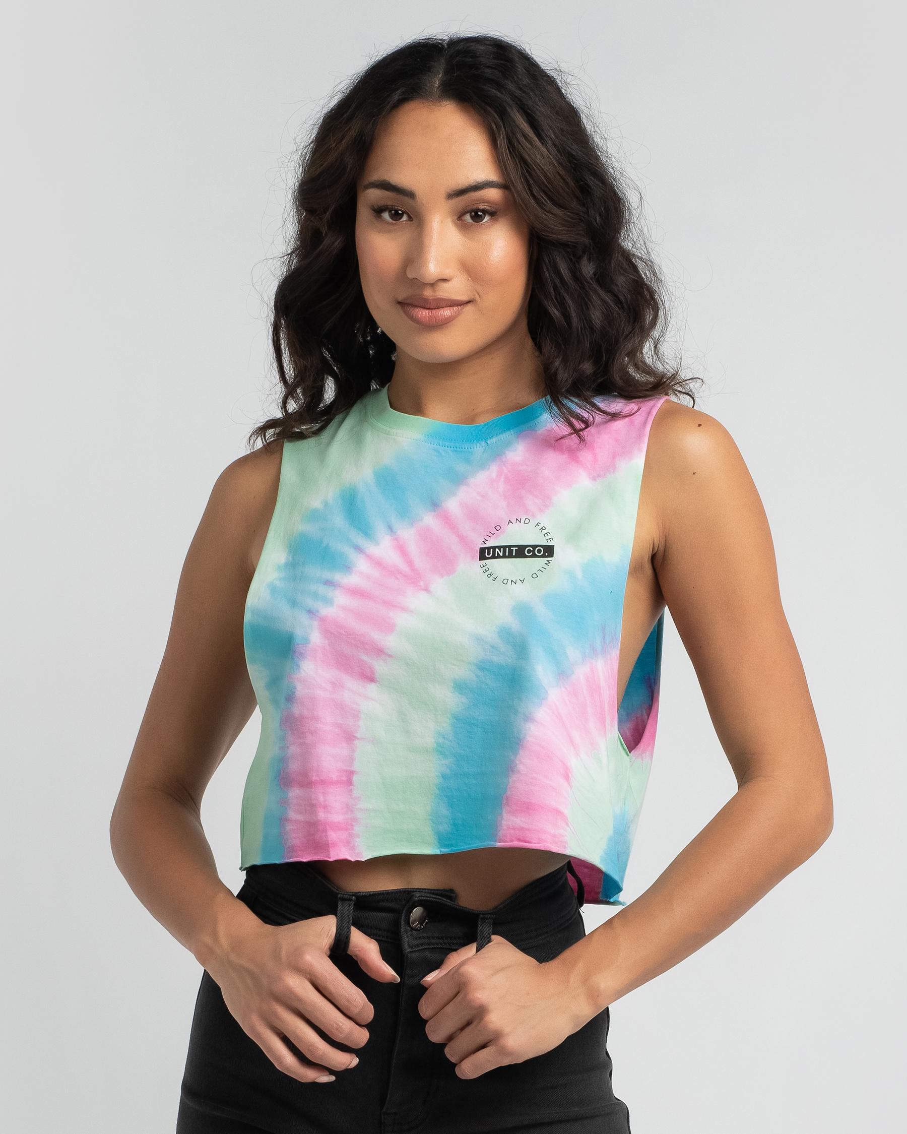Shop Unit Womens Ring Cropped Muscle TShirt In Multi Fast Shipping
