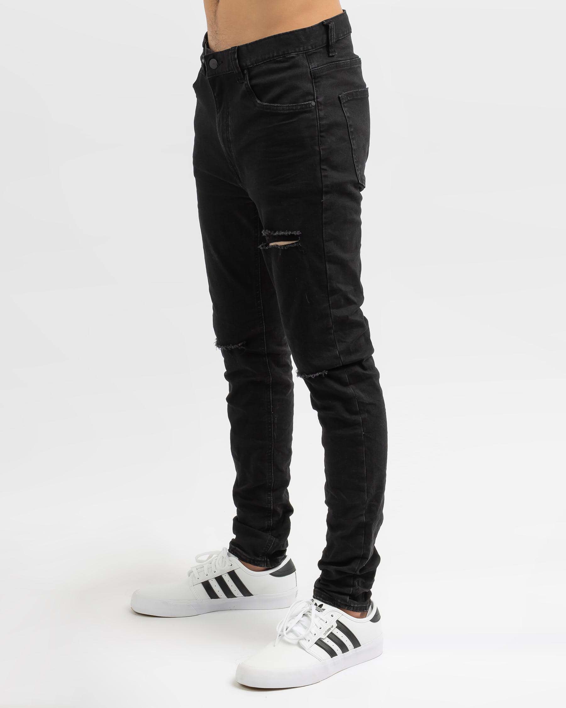 Kiss Chacey K1 Super Skinny Jeans In Destroyed Washed Black - Fast ...