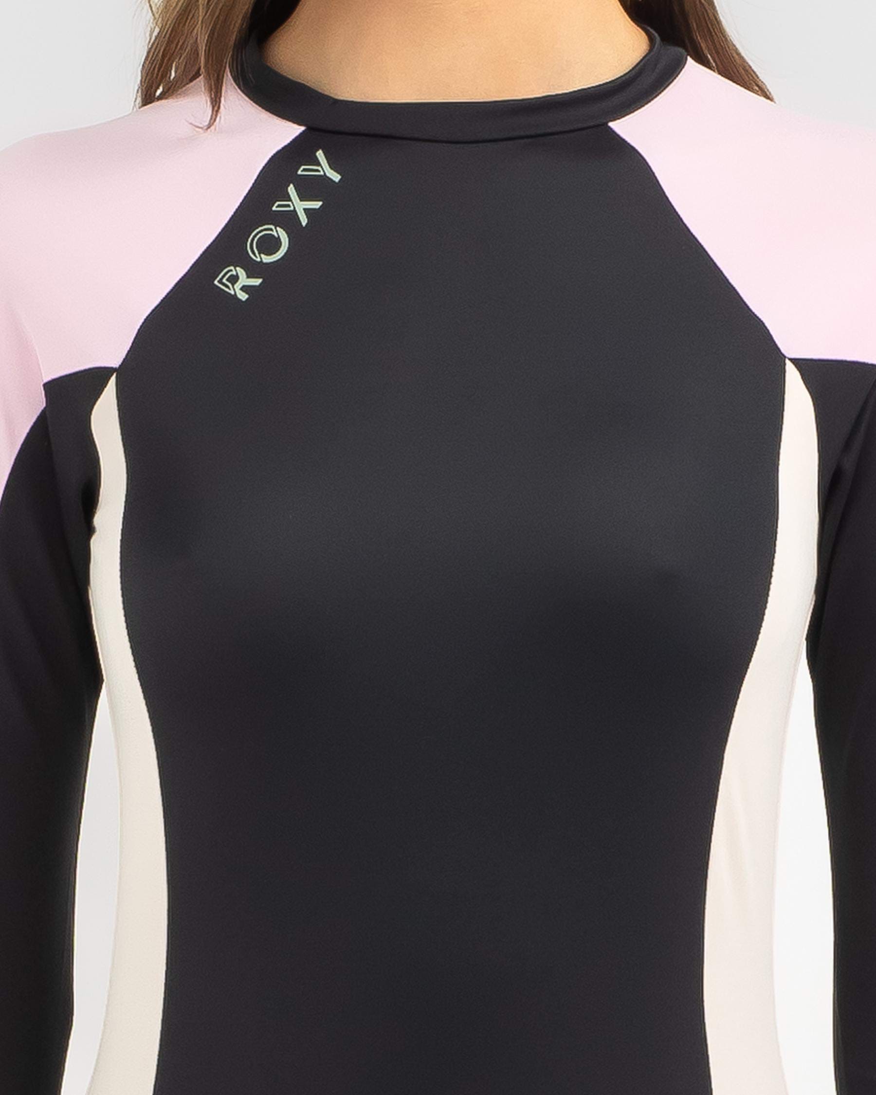 Shop Roxy Roxy Active Long Sleeve Surfsuit In Anthracite - Fast ...
