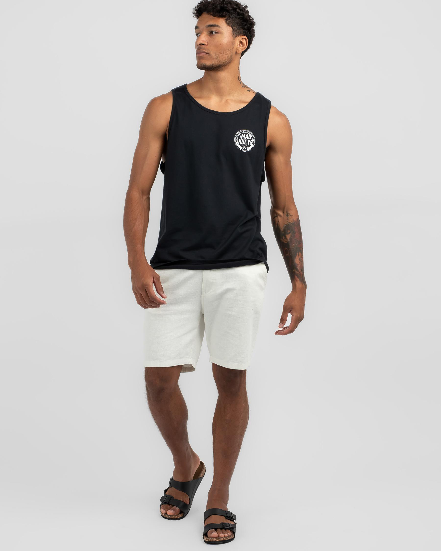 Shop The Mad Hueys Checkered Hueys Singlet In Black Fast Shipping & Easy Returns City Beach