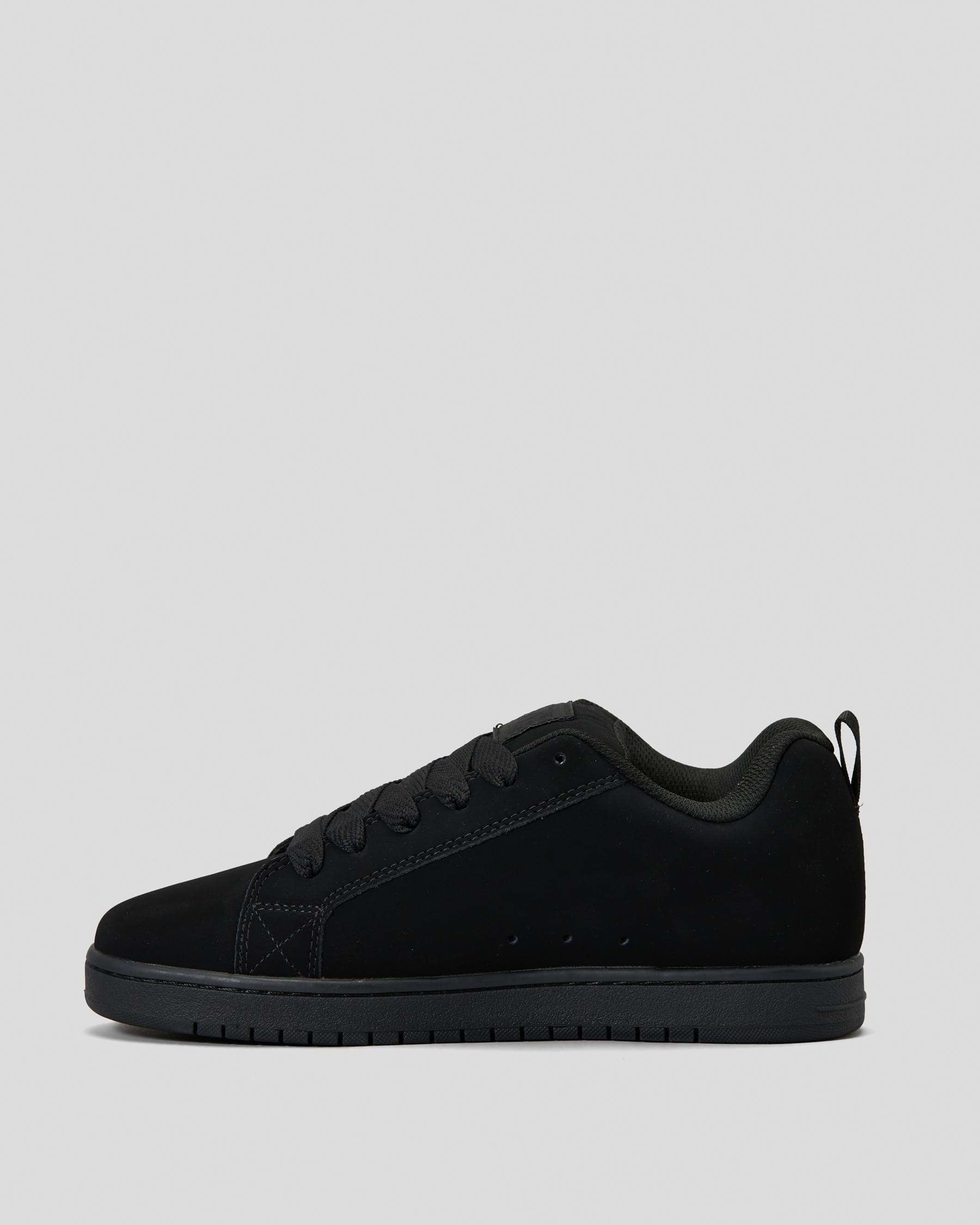 Shop DC Shoes Court Graffik Shoes In Black/black/black - Fast Shipping ...