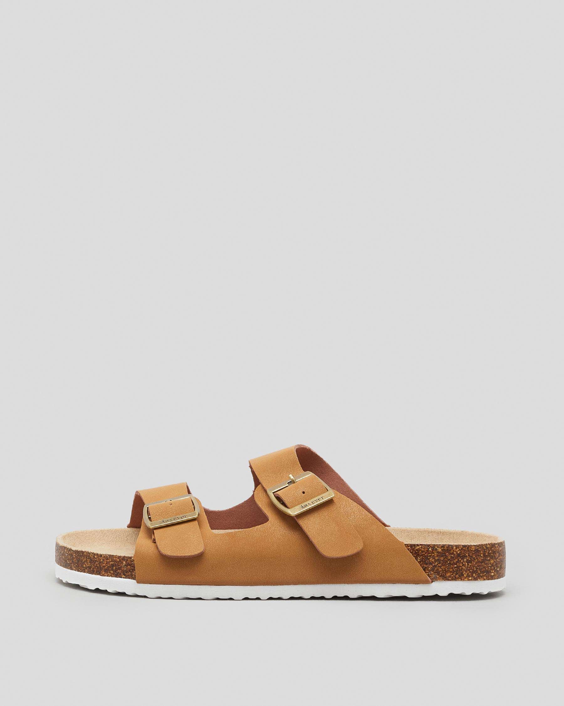 Shop Ava And Ever Cortina Slide Sandals In Caramel - Fast Shipping ...