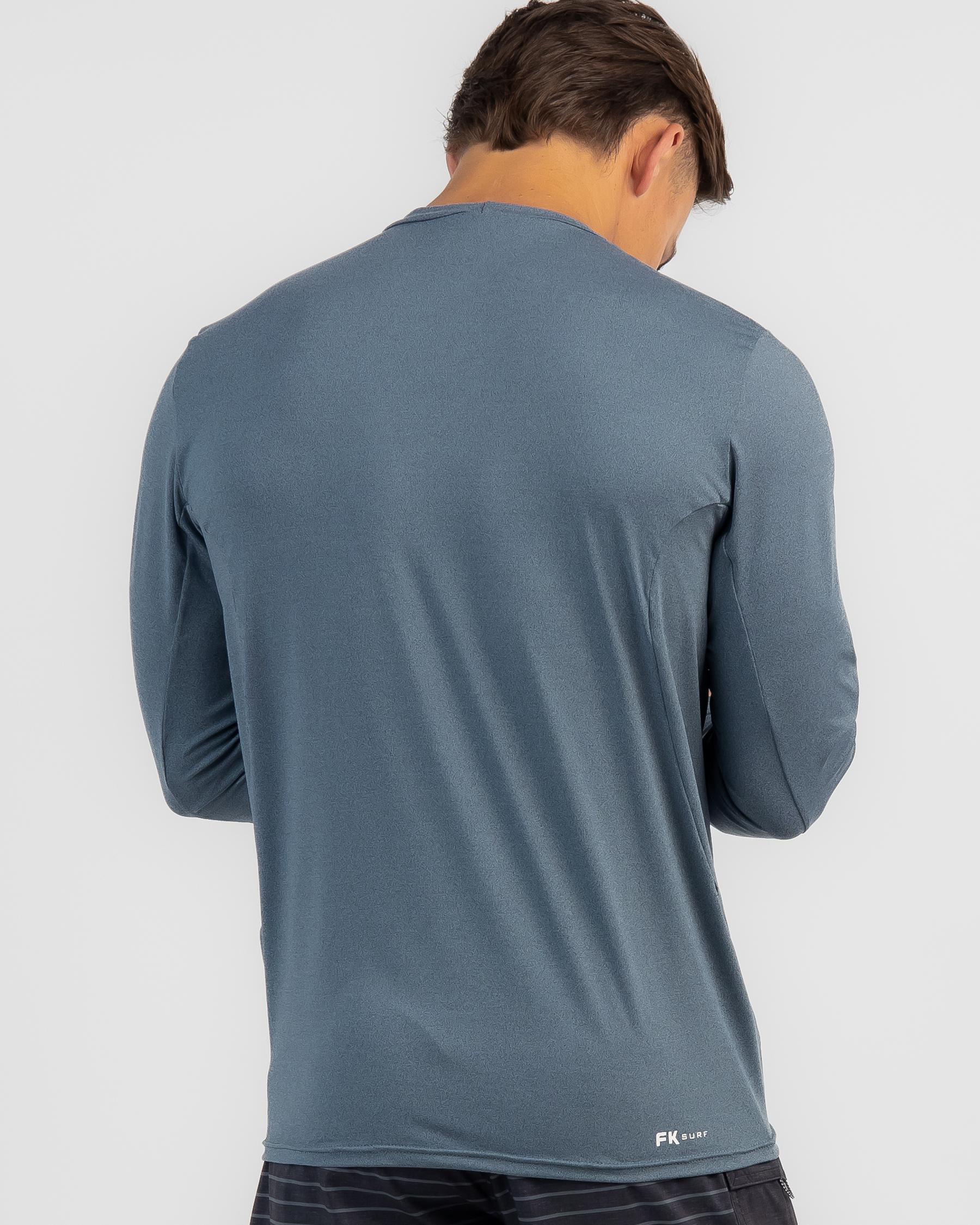 Shop Far King Surf Shirt Long Sleeve Rash Vest In Blue Fast Shipping & Easy Returns City