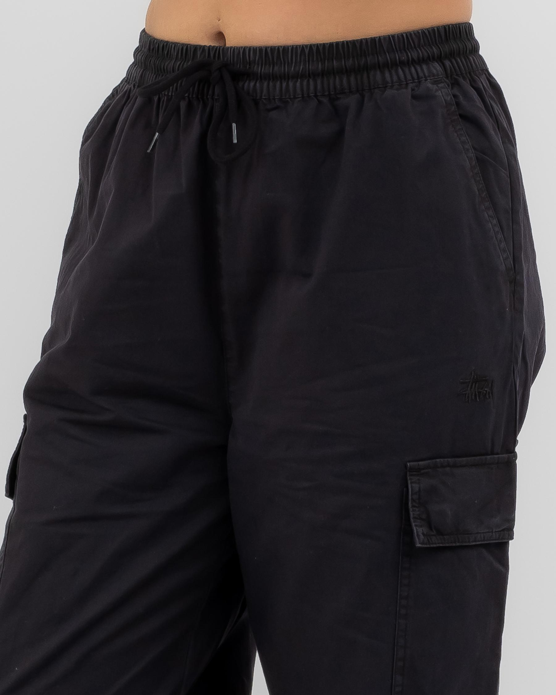 Stussy Drew Cargo Beach Pant In Black Fast Shipping & Easy Returns