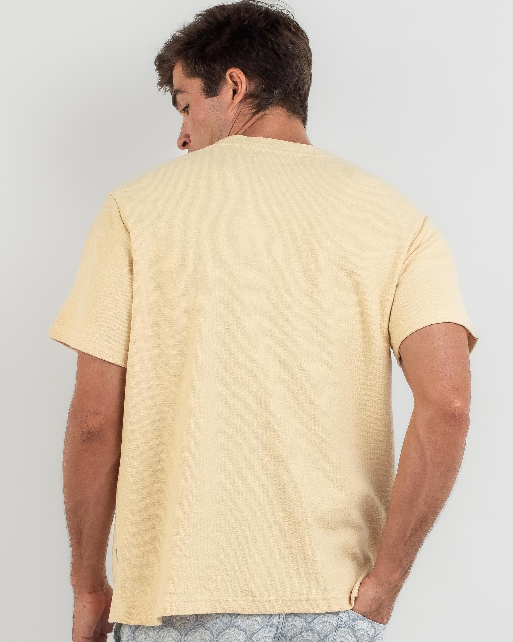 Rhythm Textured Short Sleeve T-Shirt In Ecru - Fast Shipping & Easy ...