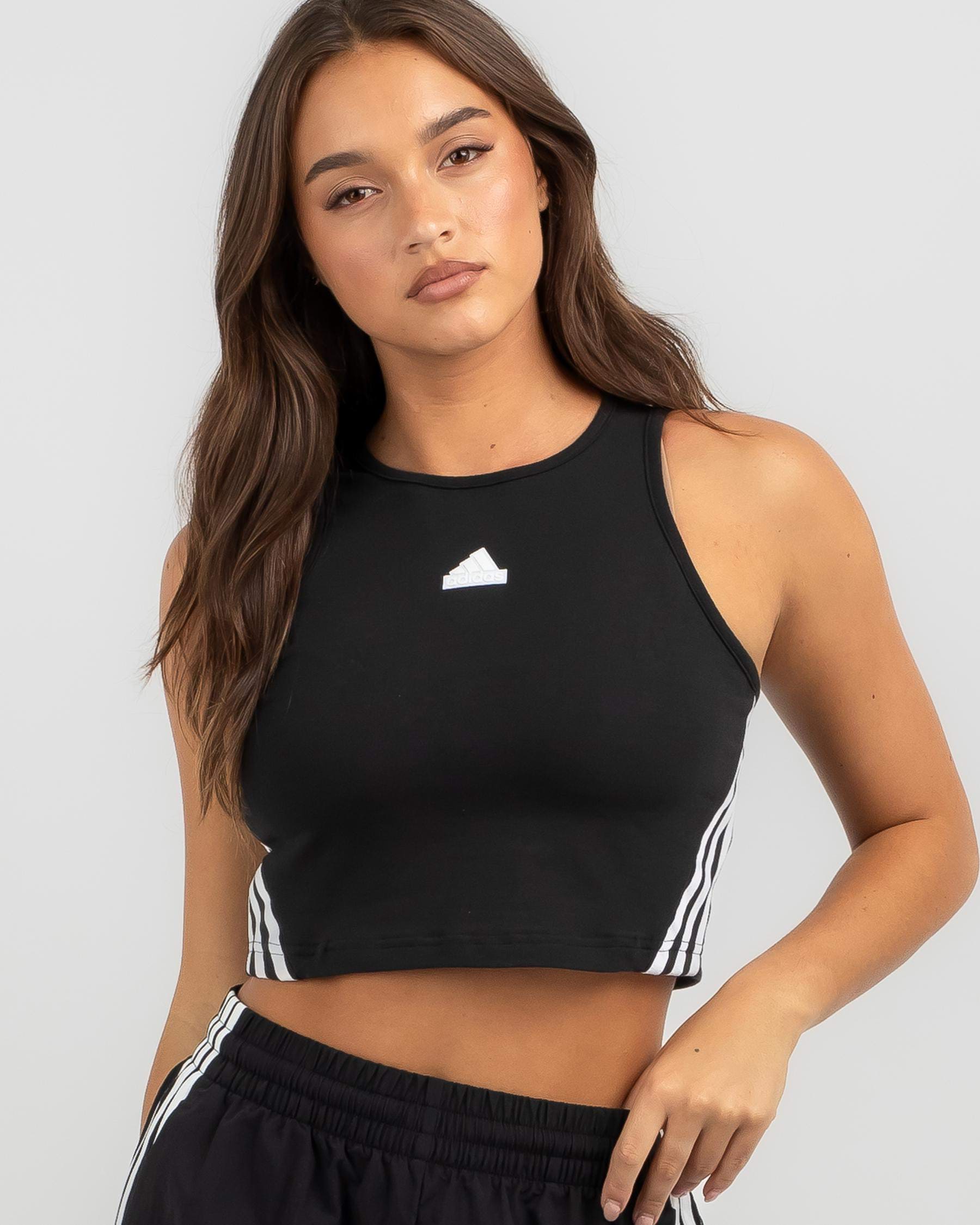 Adidas 3 Stripe Tank Top In Black - Fast Shipping & Easy Returns - City ...