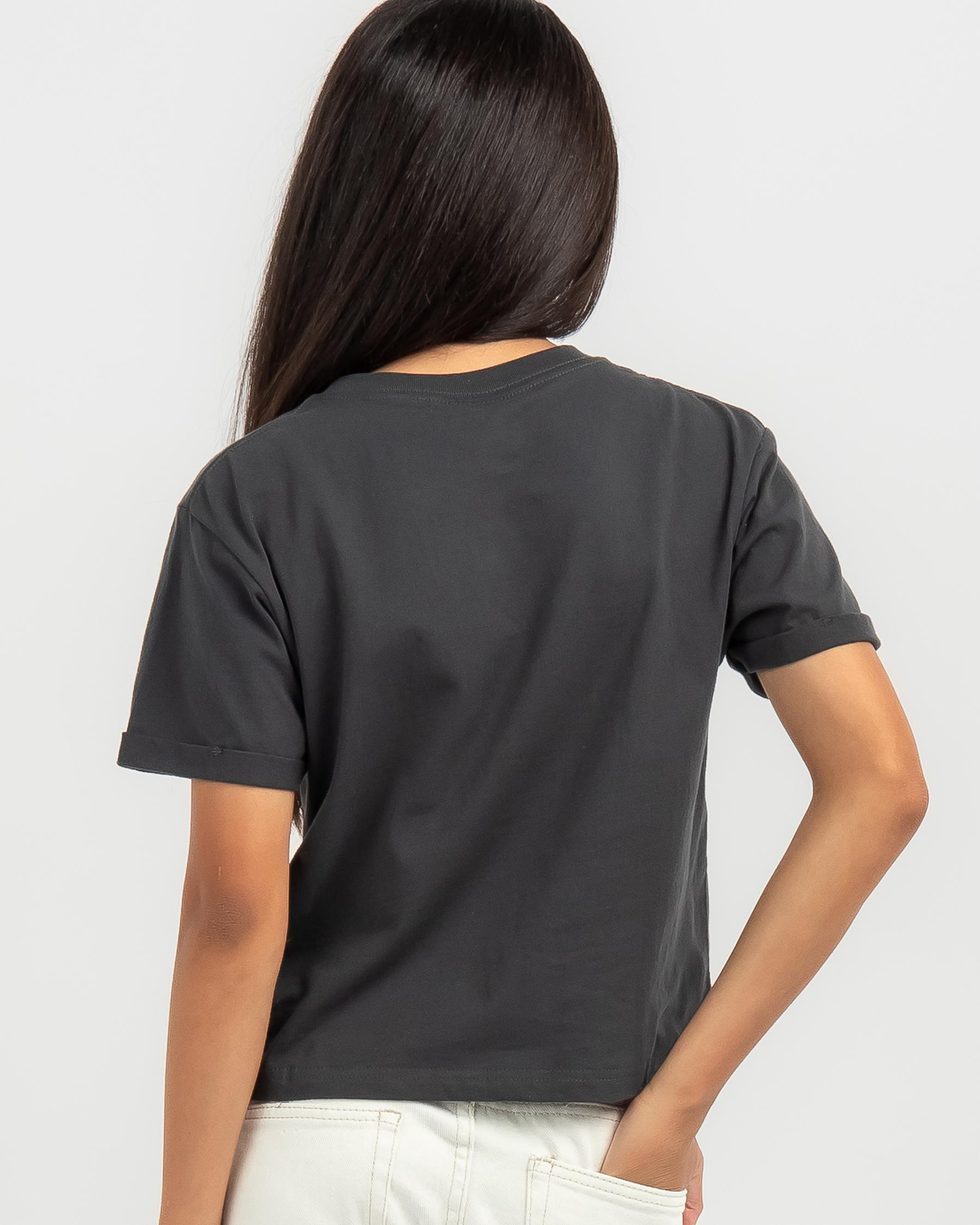 Shop Santa Cruz Girls' Botanic Not A Dot Front T-Shirt In Washed Black ...