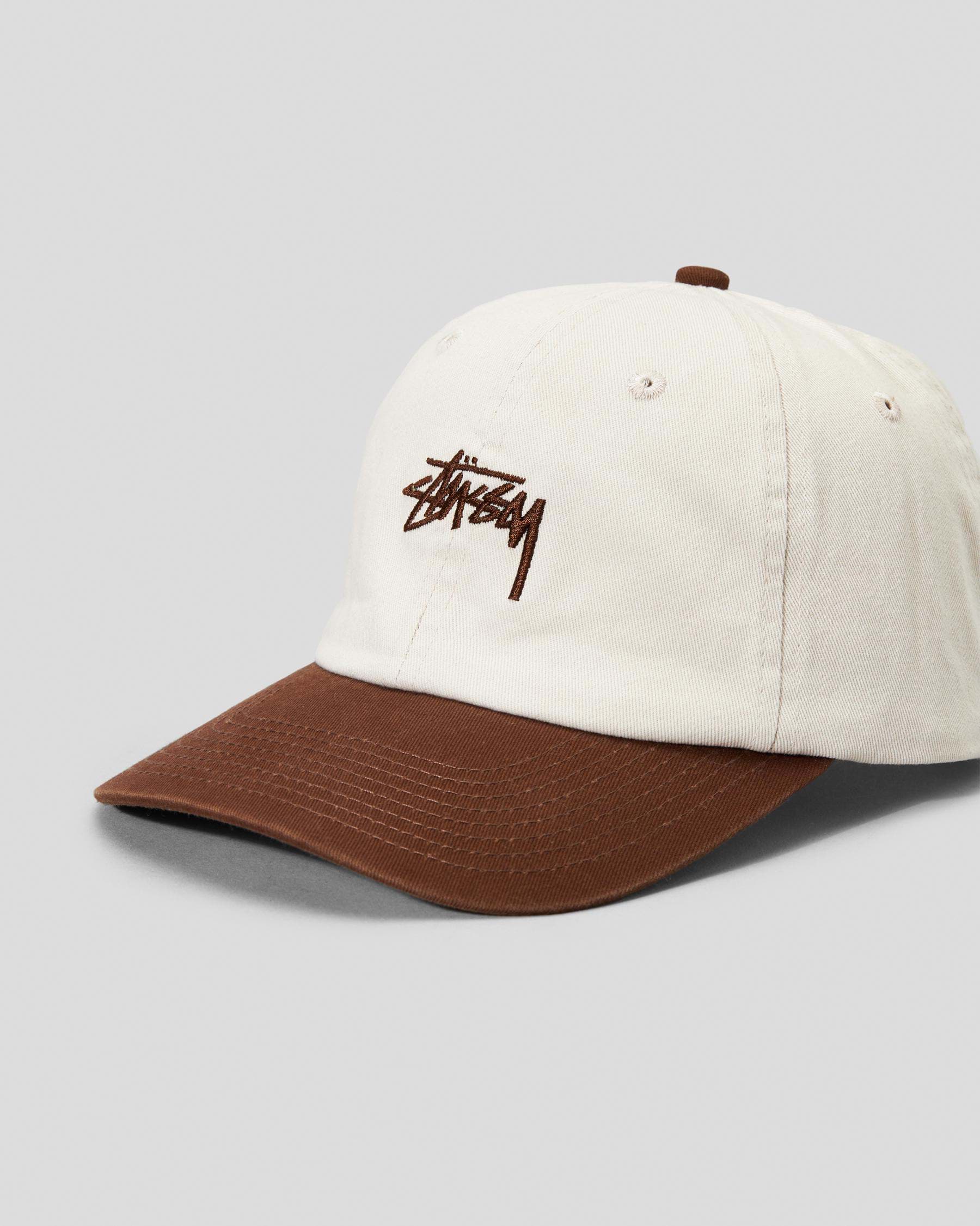 Shop Stussy Stock Low Pro Cap In Mud/ Winter White - Fast Shipping ...