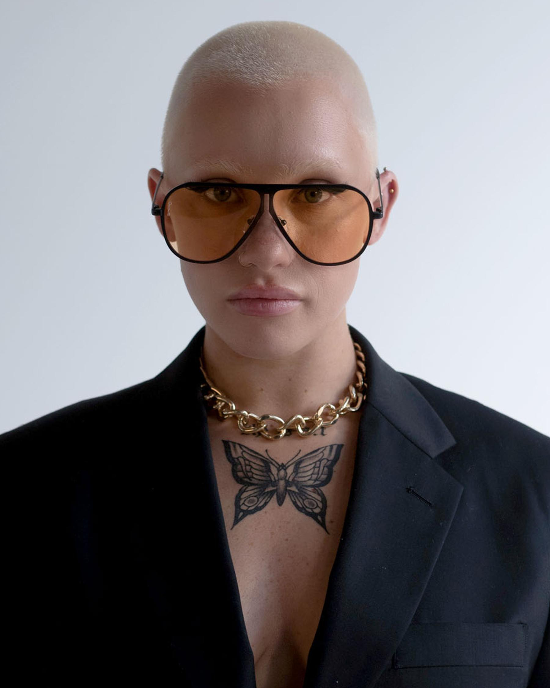 Shop Otra Eyewear Ava Sunglasses In Black Orange - Fast 