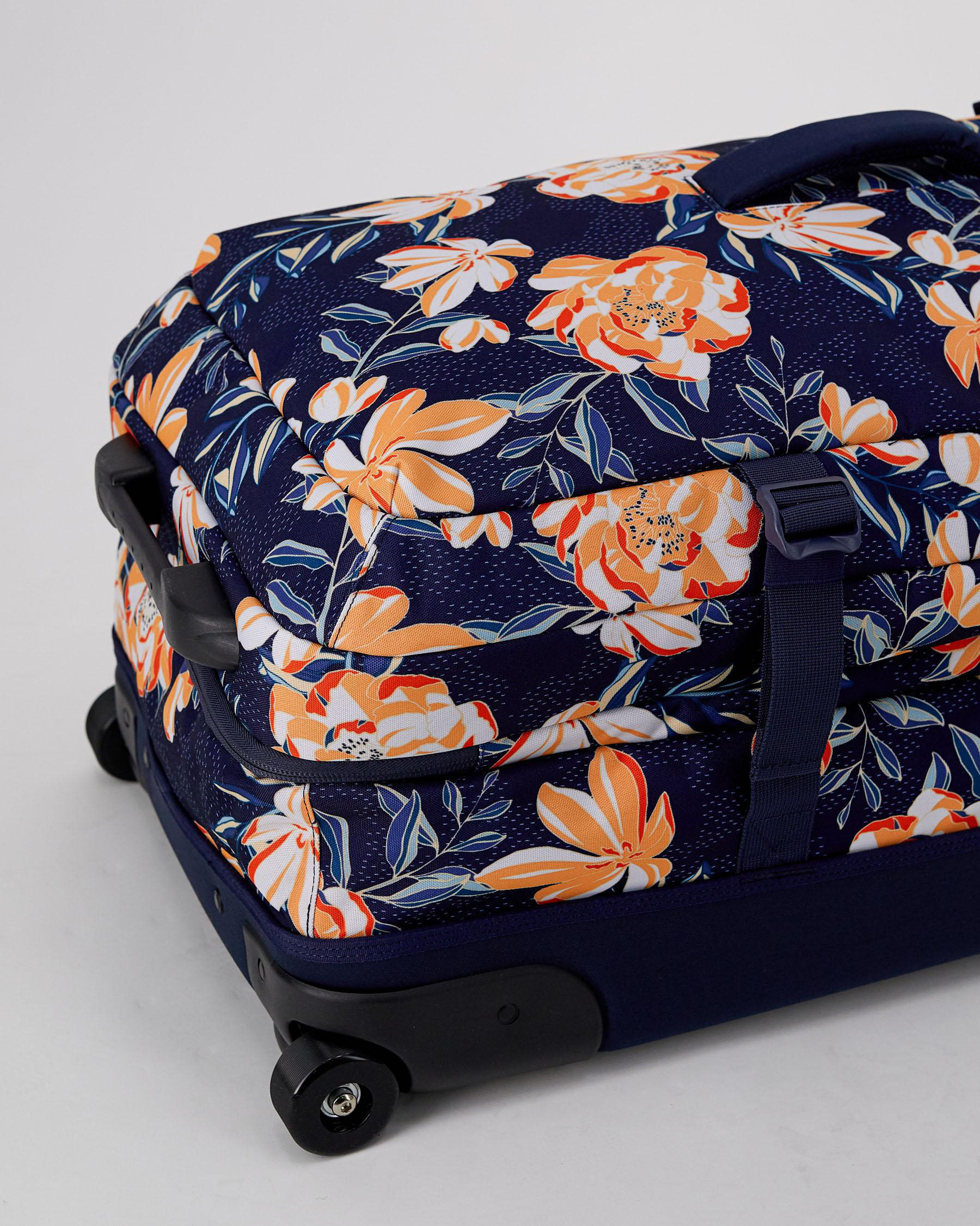 Shop Roxy Fly Away Too Large Wheeled Travel Bag In Mood Indigo Fast