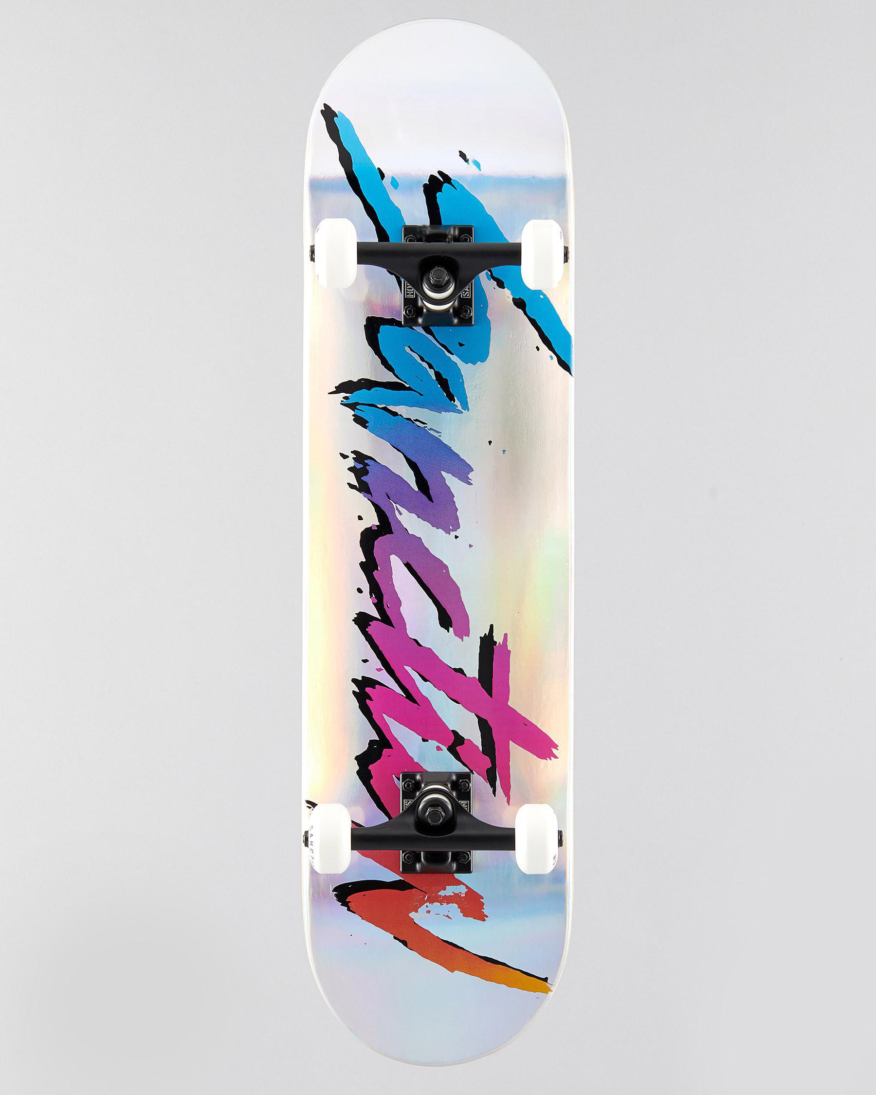 Shop Sanction Metallic Complete Skateboard In Holographic Fast