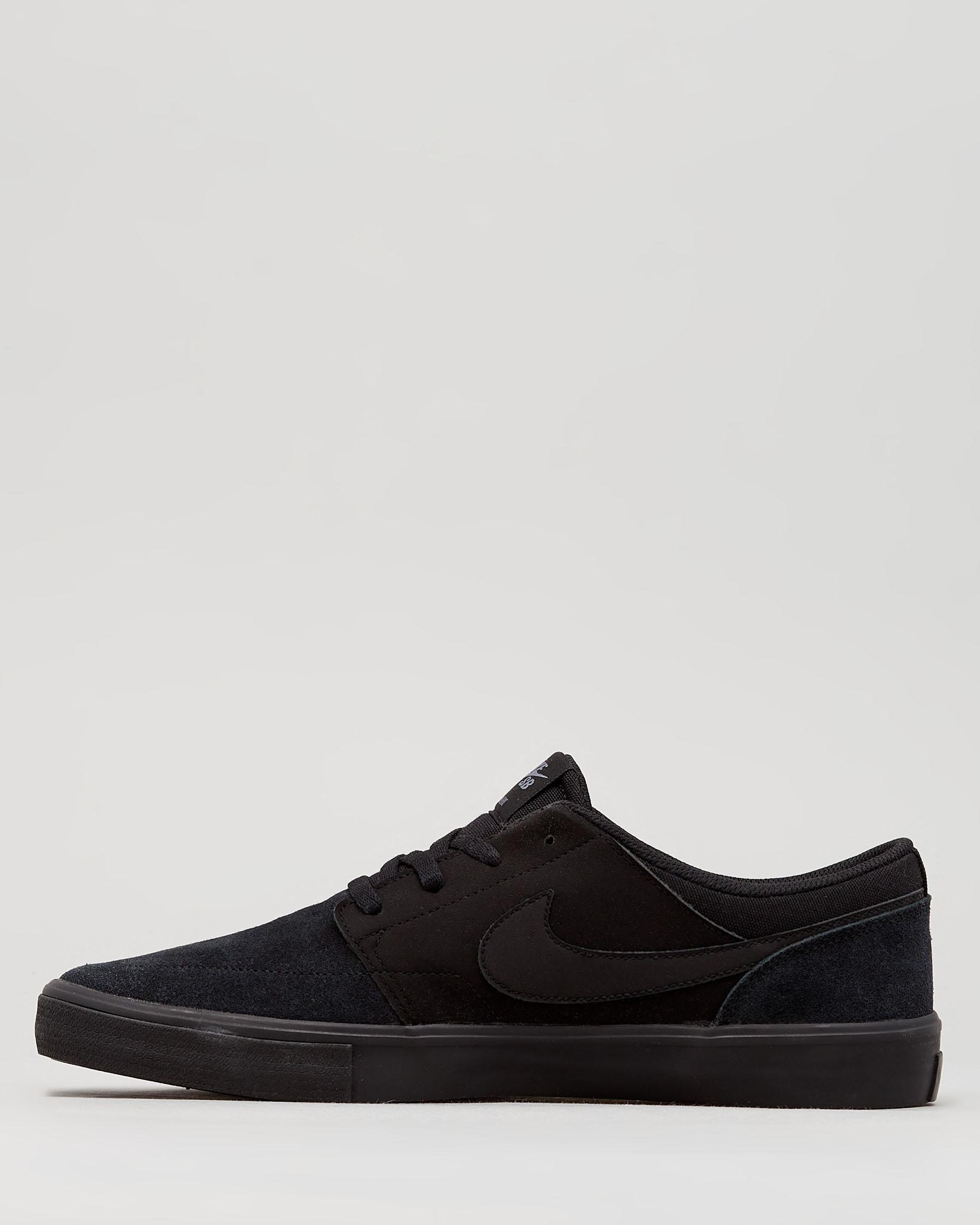 Nike Portmore Shoes In Black/black - Fast Shipping & Easy Returns ...