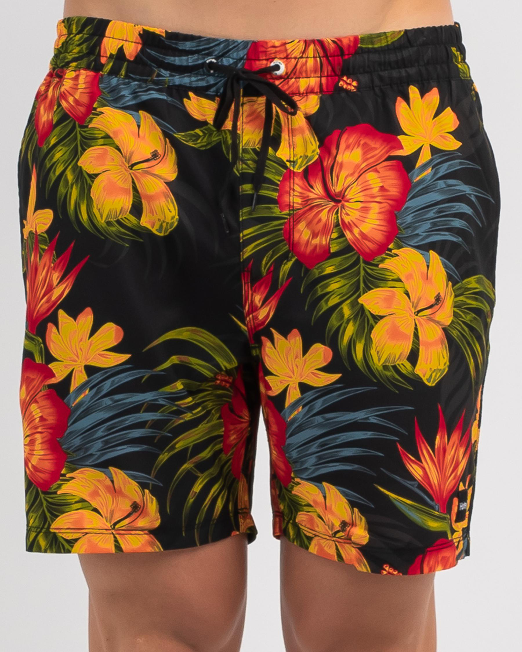 Shop Hurley Cannonball Volley Board Shorts In Black Multi Fast