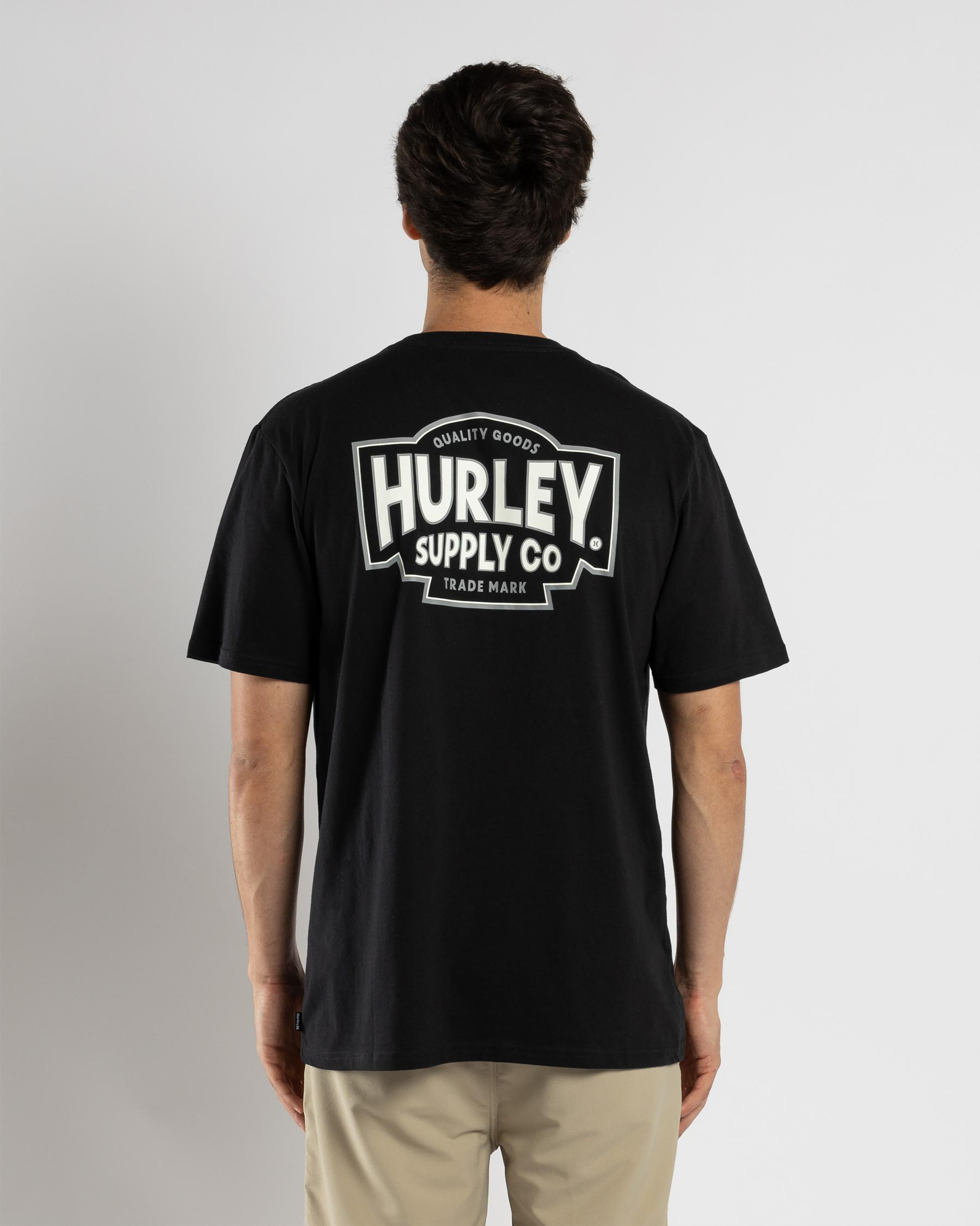 Hurley Organic O&o Stretch Print SS - Maglietta Uomo In Cotone Con Bottoni E Tasca Porta Occhiali