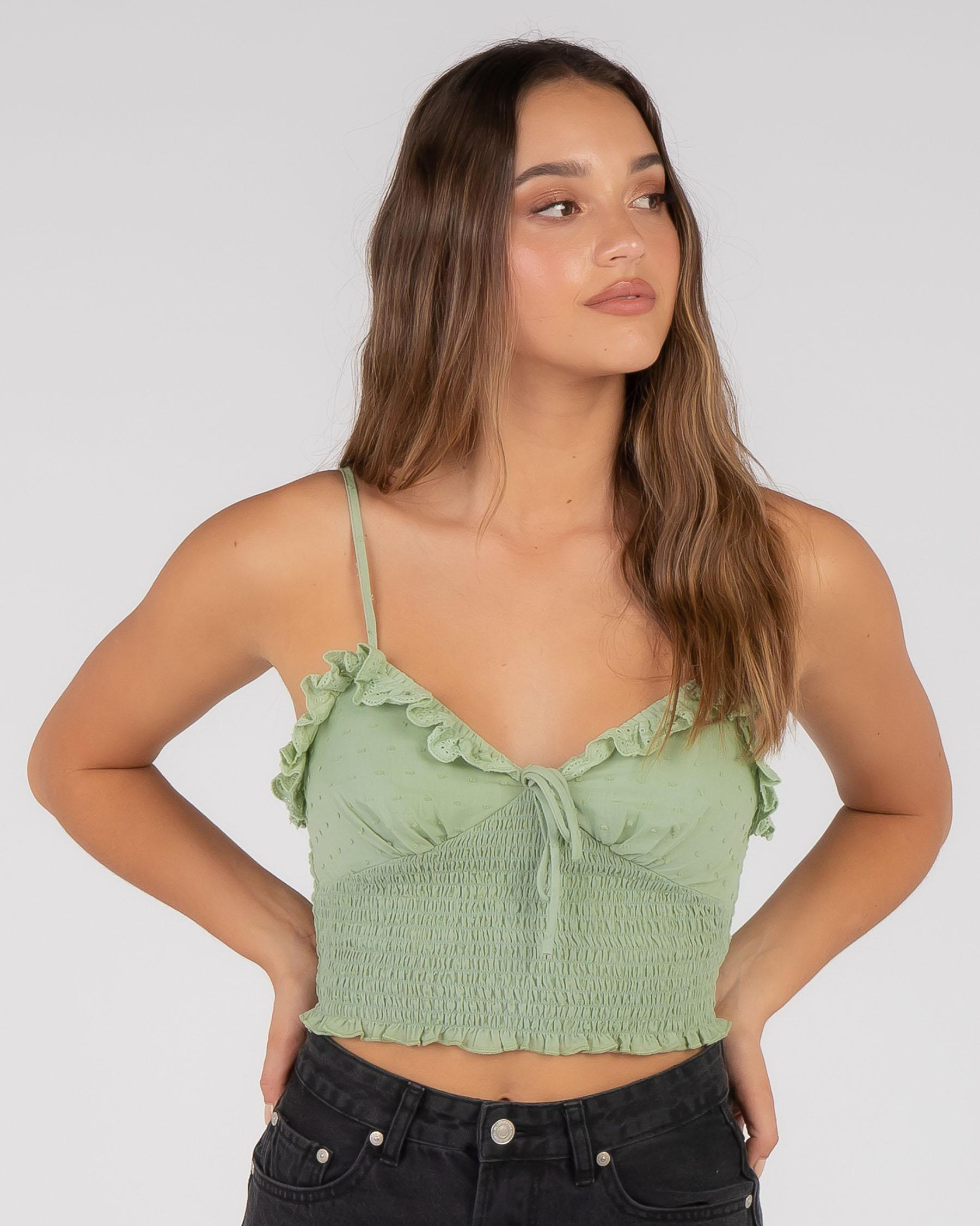 Shop Ava And Ever Dedications Top In Sage Fast Shipping & Easy