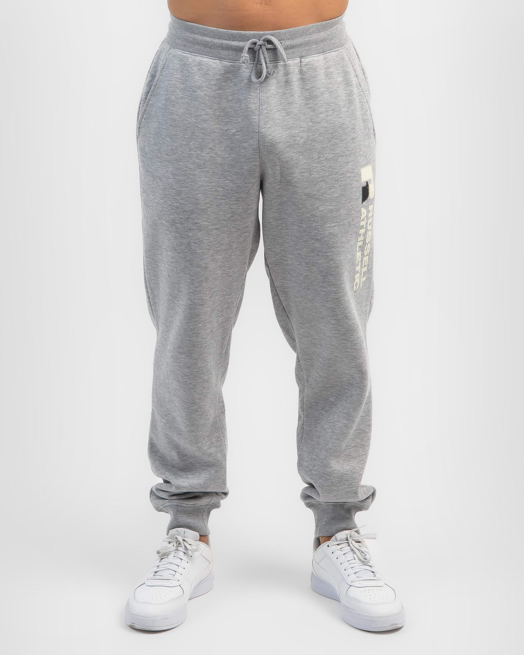 Russell Athletic Originals Bar Logo Cuff Track Pants In Grey Marle ...