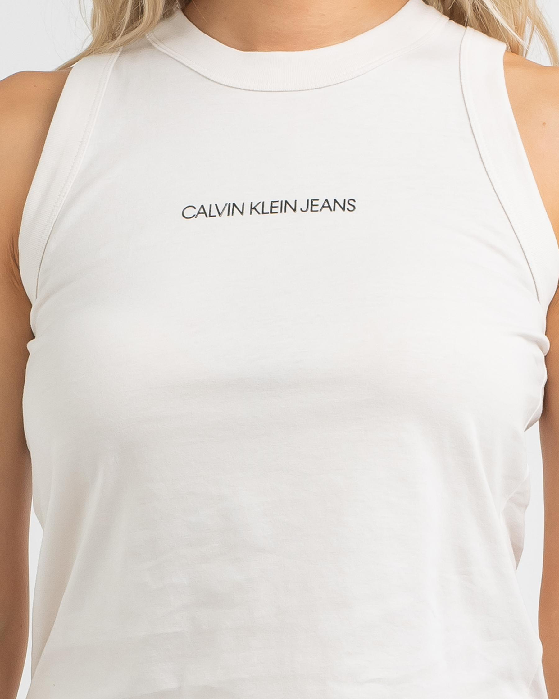 Shop Calvin Klein Tank Top In Weathered White Fast Shipping & Easy