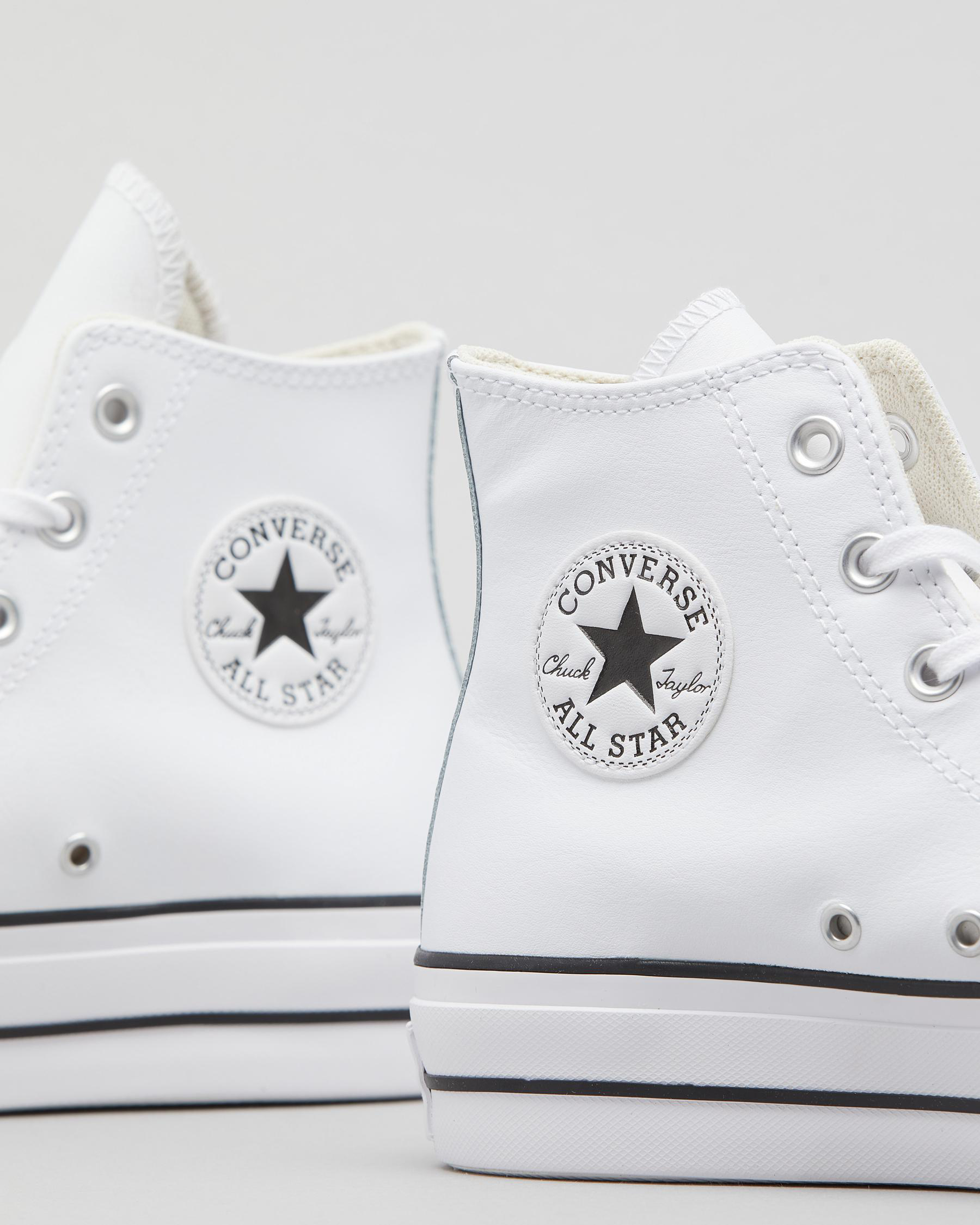 leather converse white platform