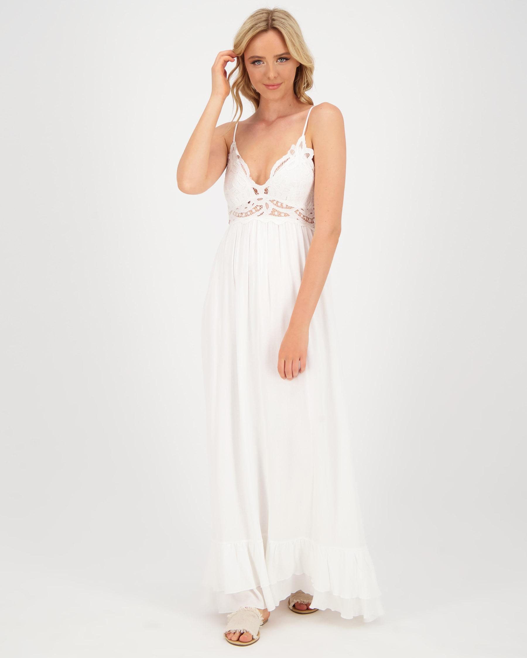 Mooloola Seychelles Maxi Dress In White - FREE* Shipping & Easy