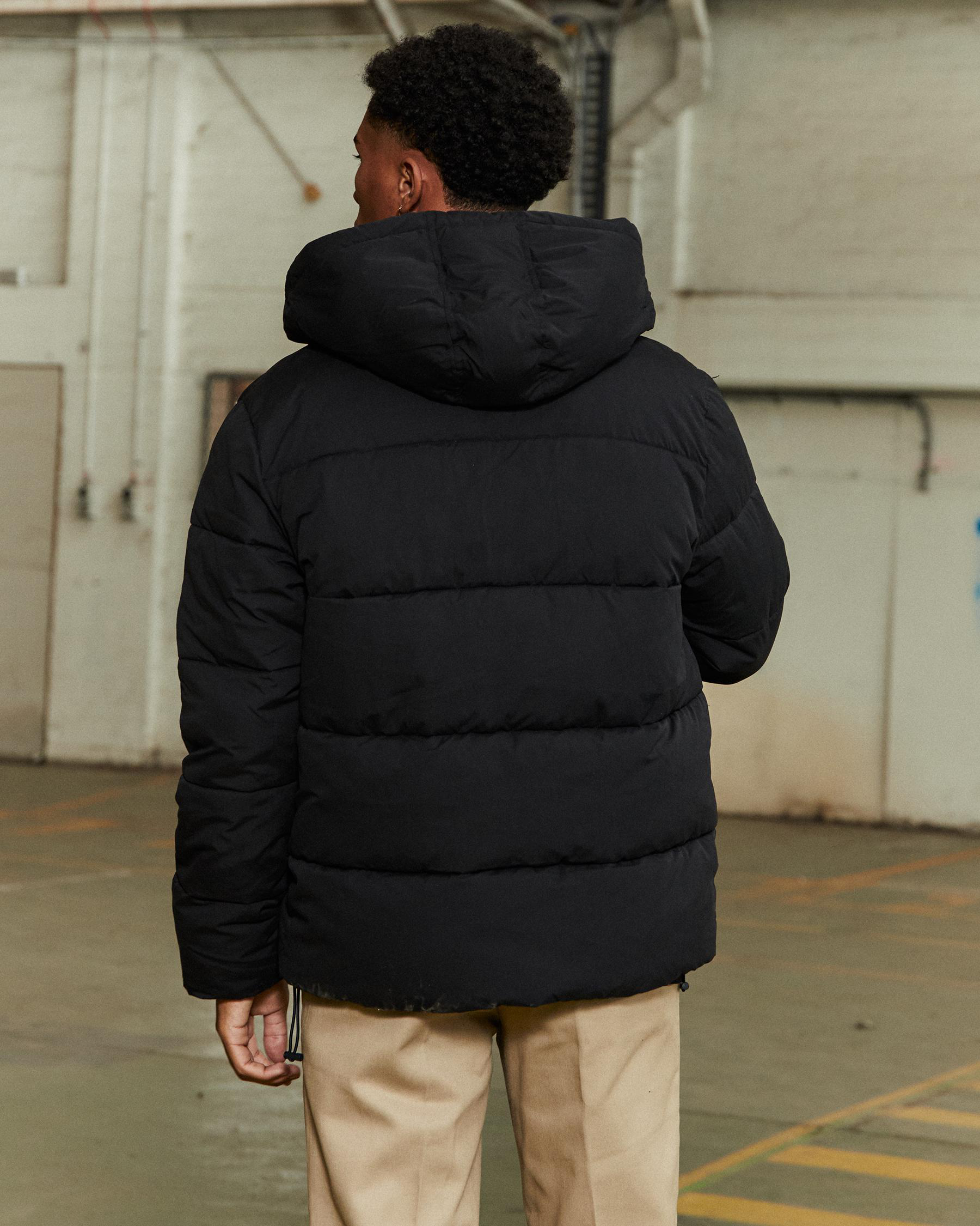 Champion Rochester Athletic Puffer Hooded Jacket In Black FREE* Shipping & Easy Returns City