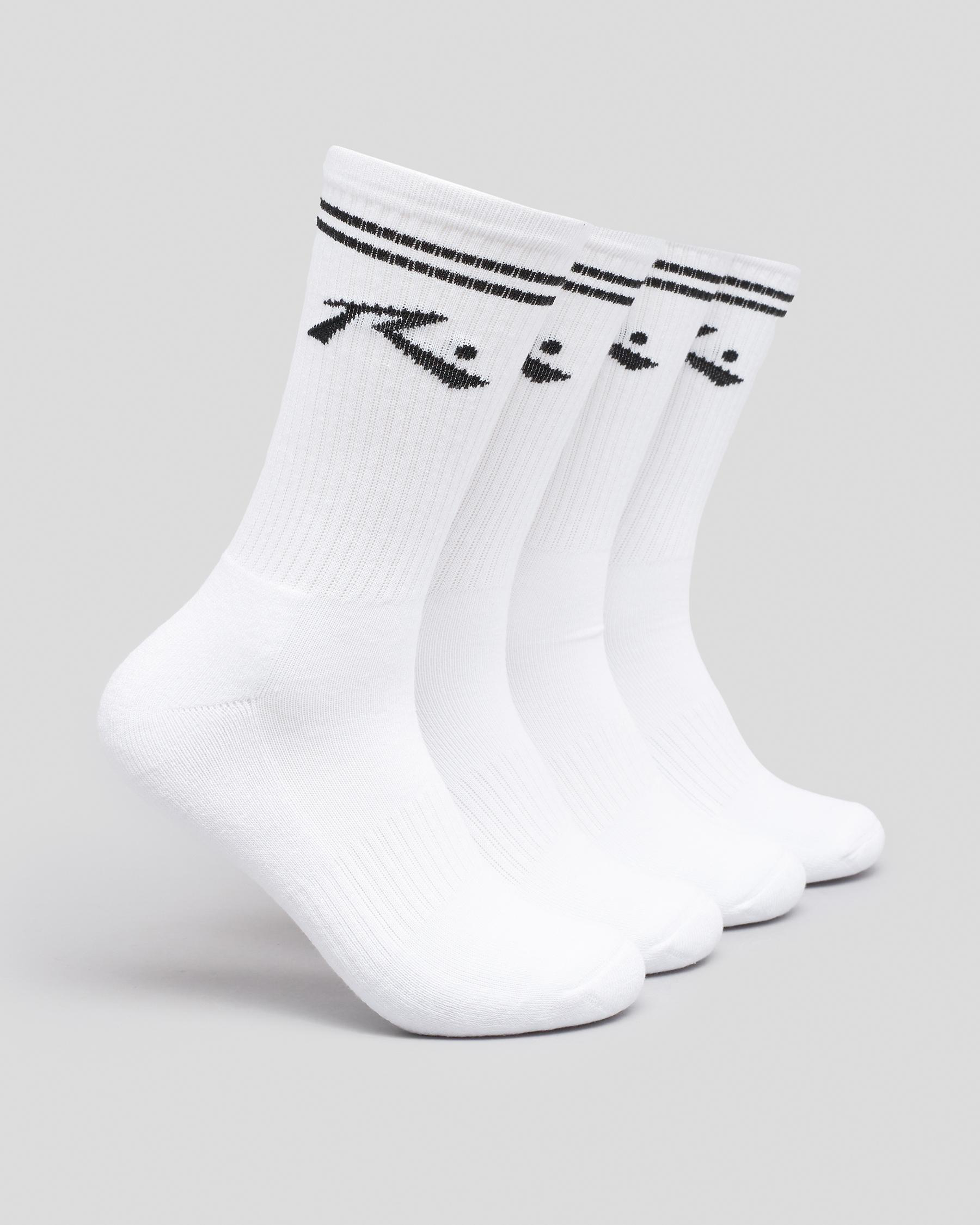 Shop Rusty Comp Mid Calf Socks 4 Pack In White - Fast Shipping & Easy ...