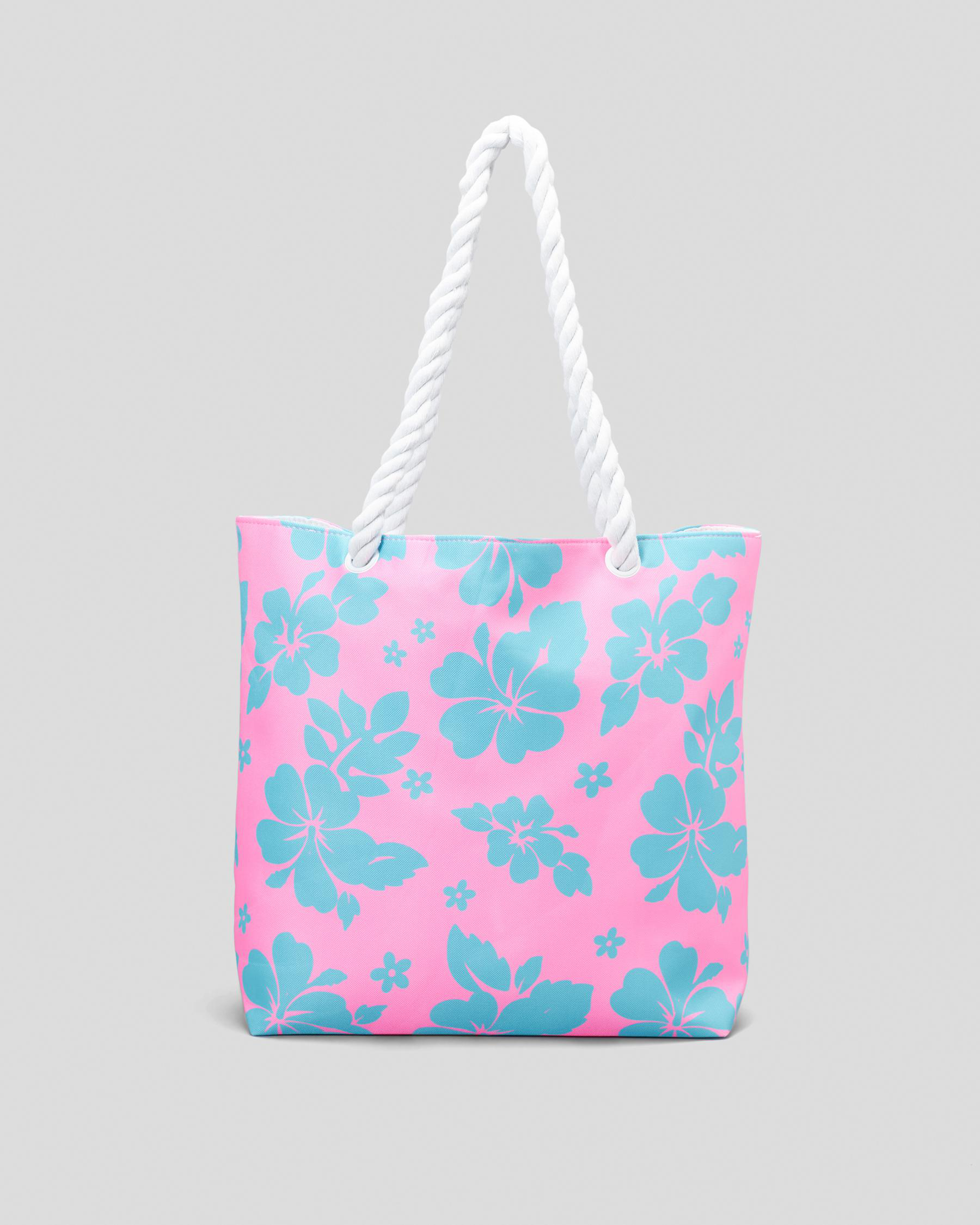 Shop Topanga Malibu Beach Bag In Pink/blue Fast Shipping & Easy
