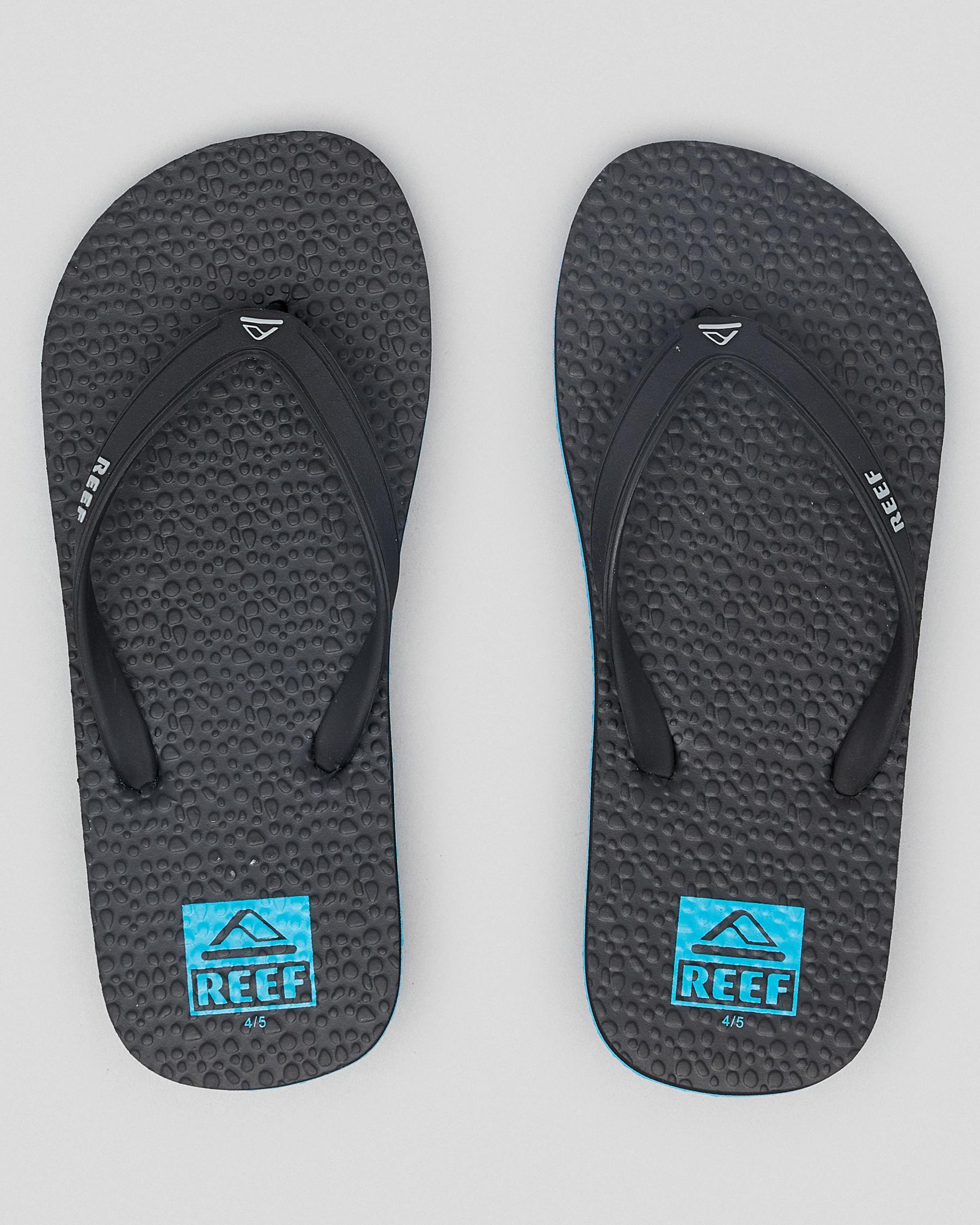 Shop Reef Boys' Switchfoot Thongs In Black/blue - Fast Shipping & Easy ...
