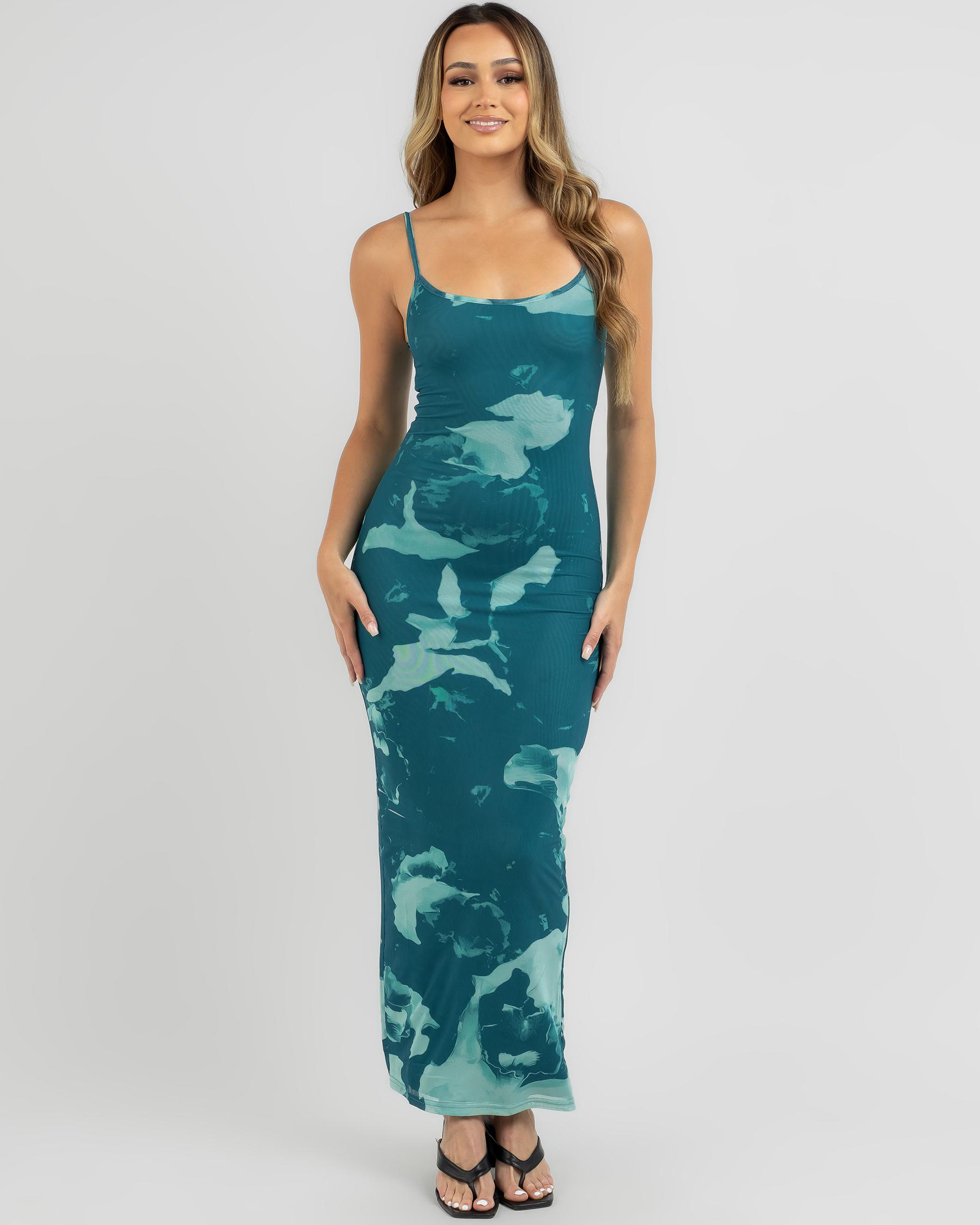 Shop Ava And Ever That Girl Maxi Dress In Green Print - Fast Shipping ...