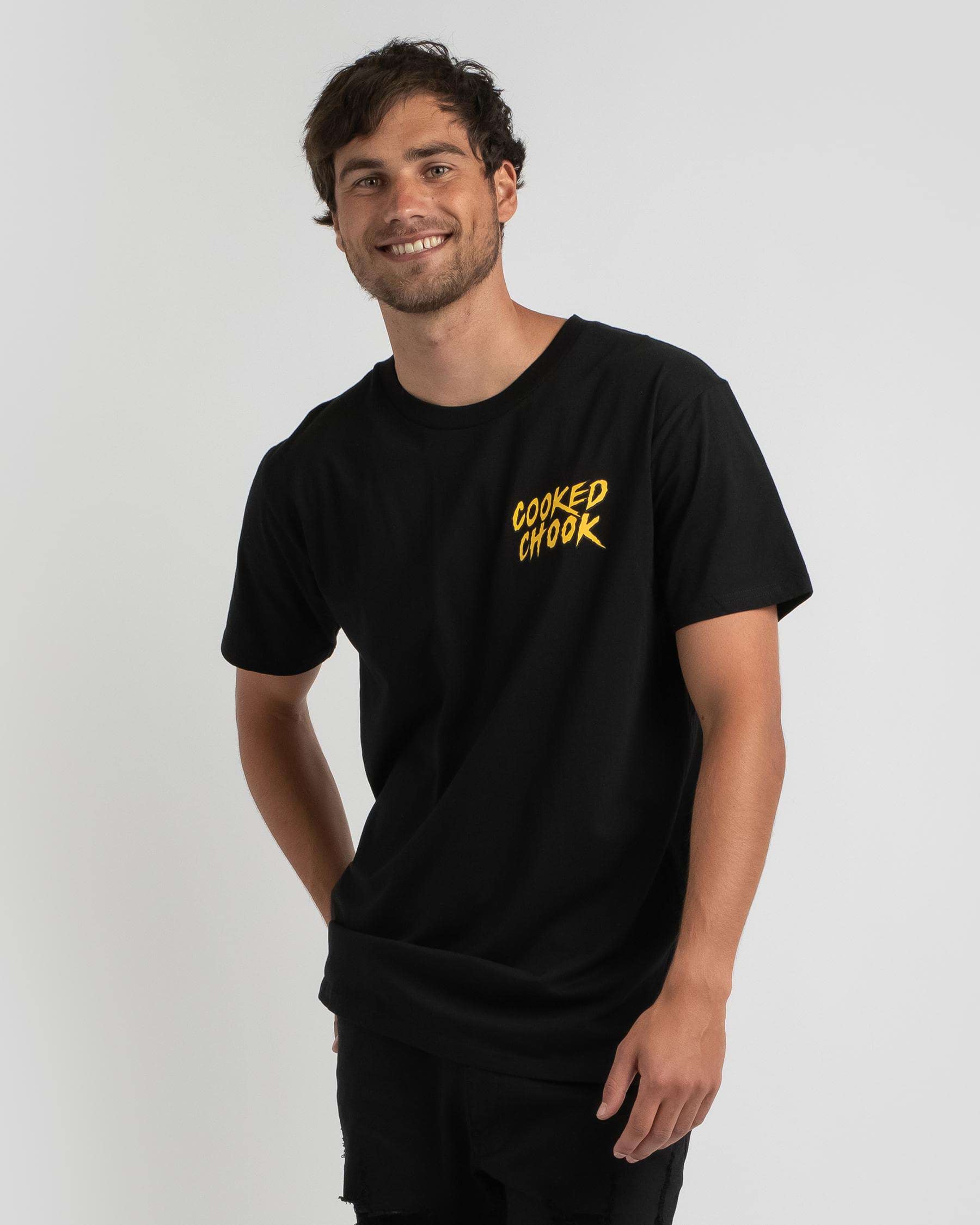 Bush Chook Cooked Chook T-Shirt In Black - Fast Shipping & Easy Returns ...