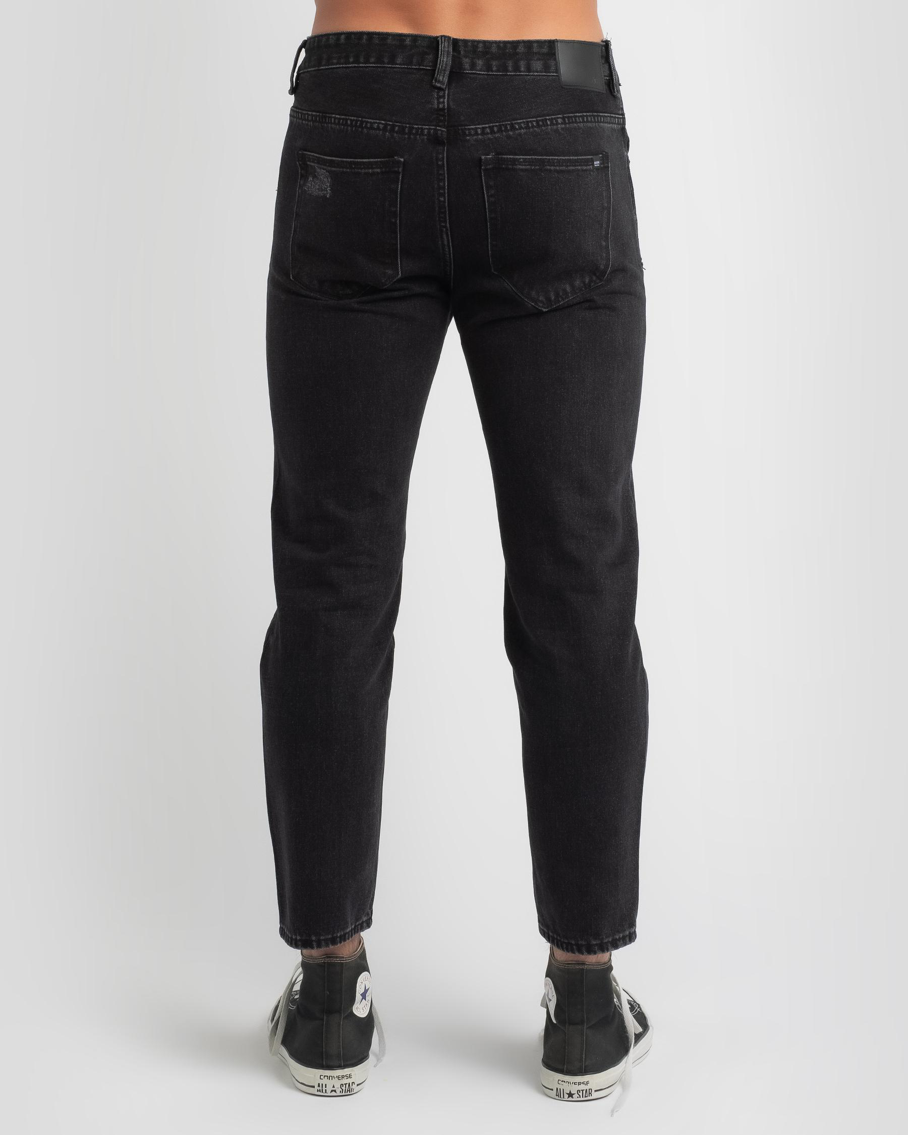 Shop Ziggy Denim Straight Crop Jeans In Black Sand Fast Shipping