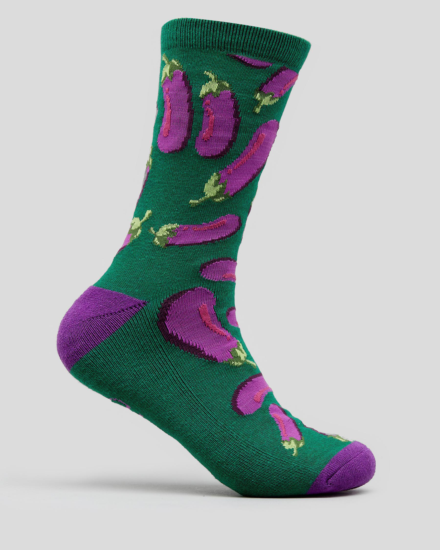 Lucid Eggplant Socks In Green City Beach Australia