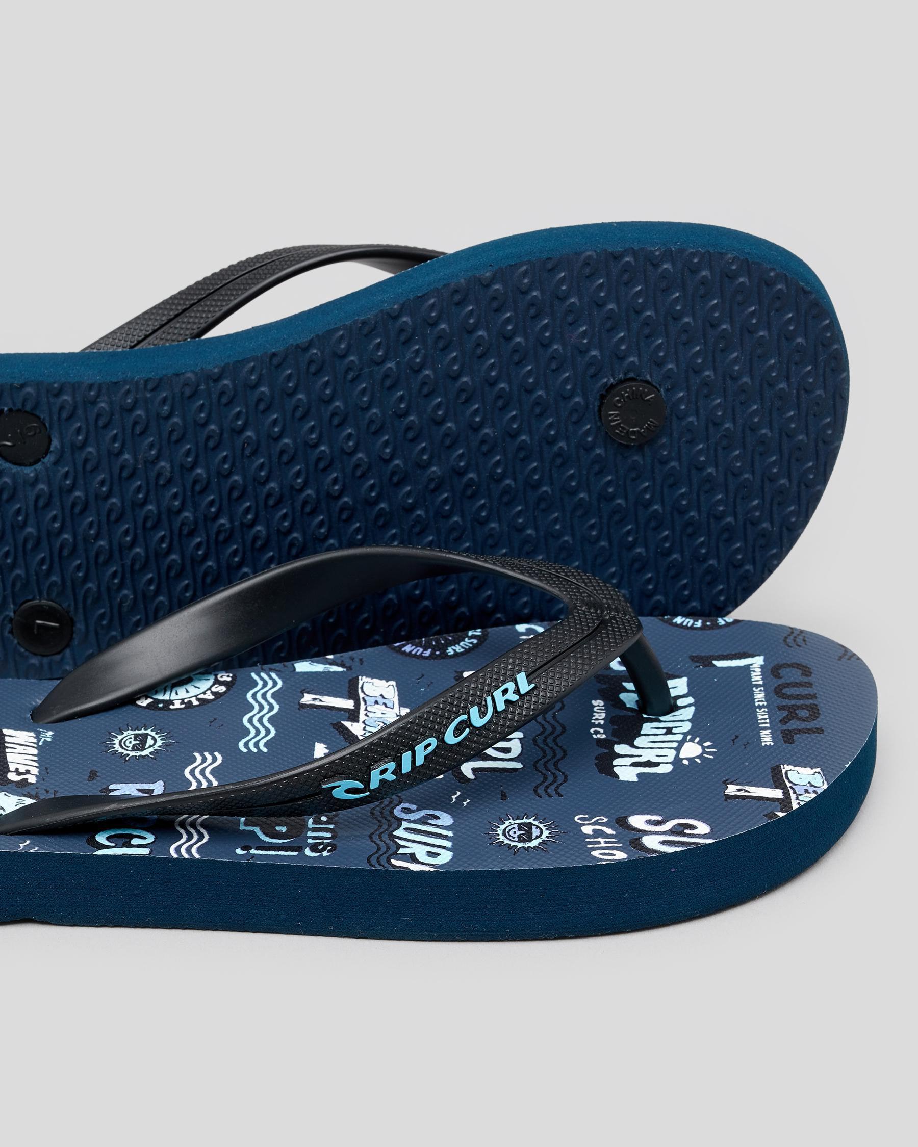 Rip Curl Boys' Surf School Thongs In Navy - Fast Shipping & Easy ...