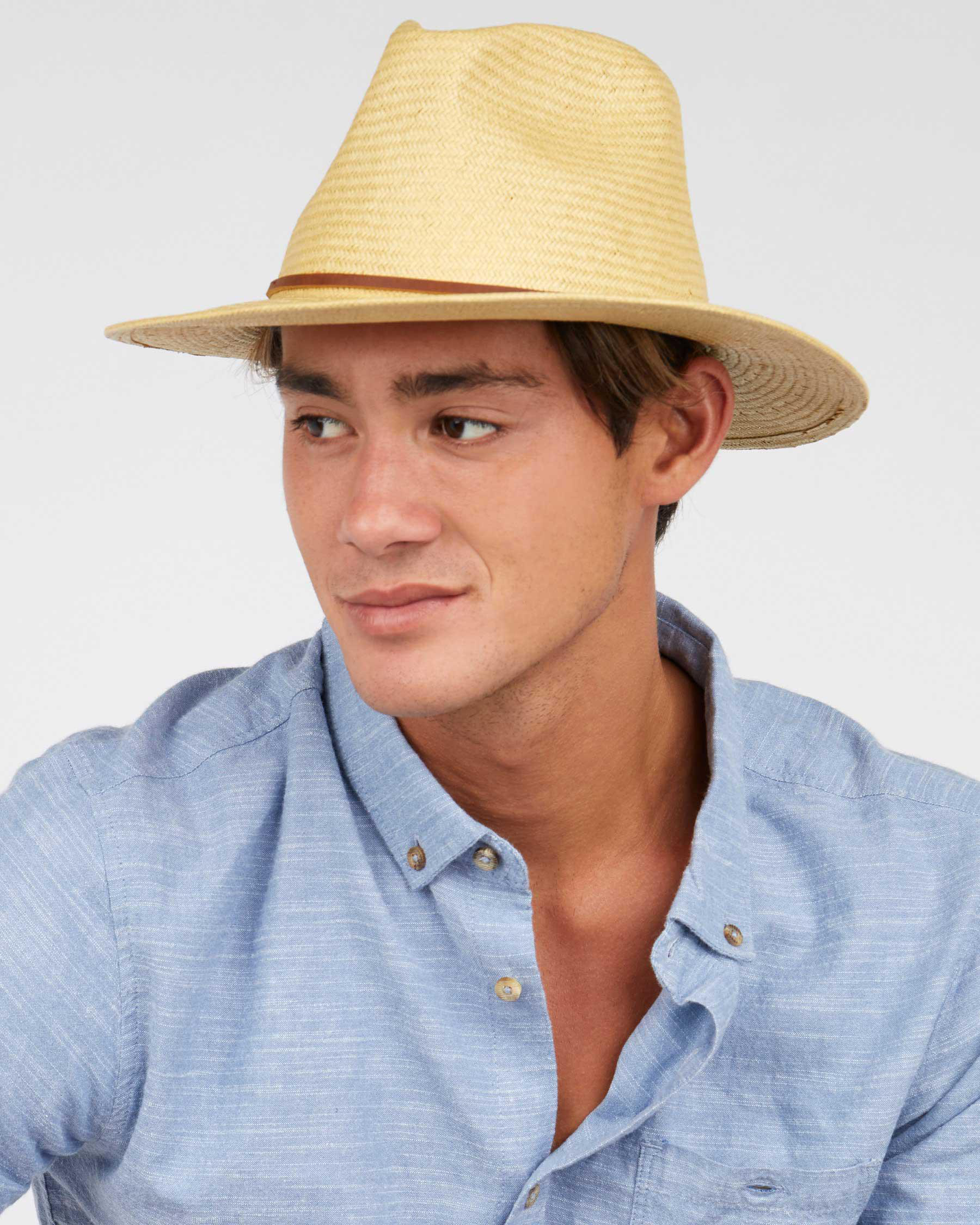 Brixton Wesley Straw Hat In Tan | City 