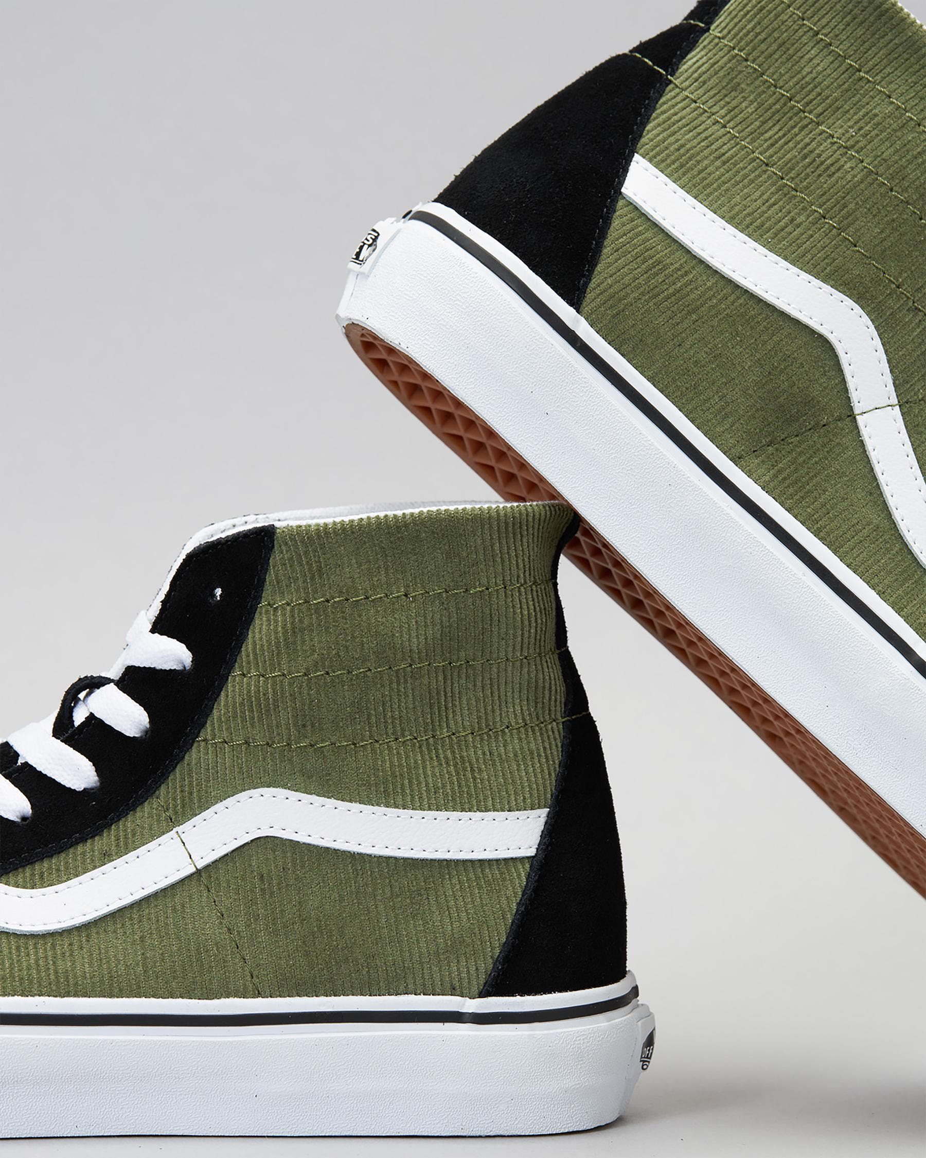 Shop Vans Sk8-Hi Tapered Shoes In Mini Cord Green - Fast Shipping ...