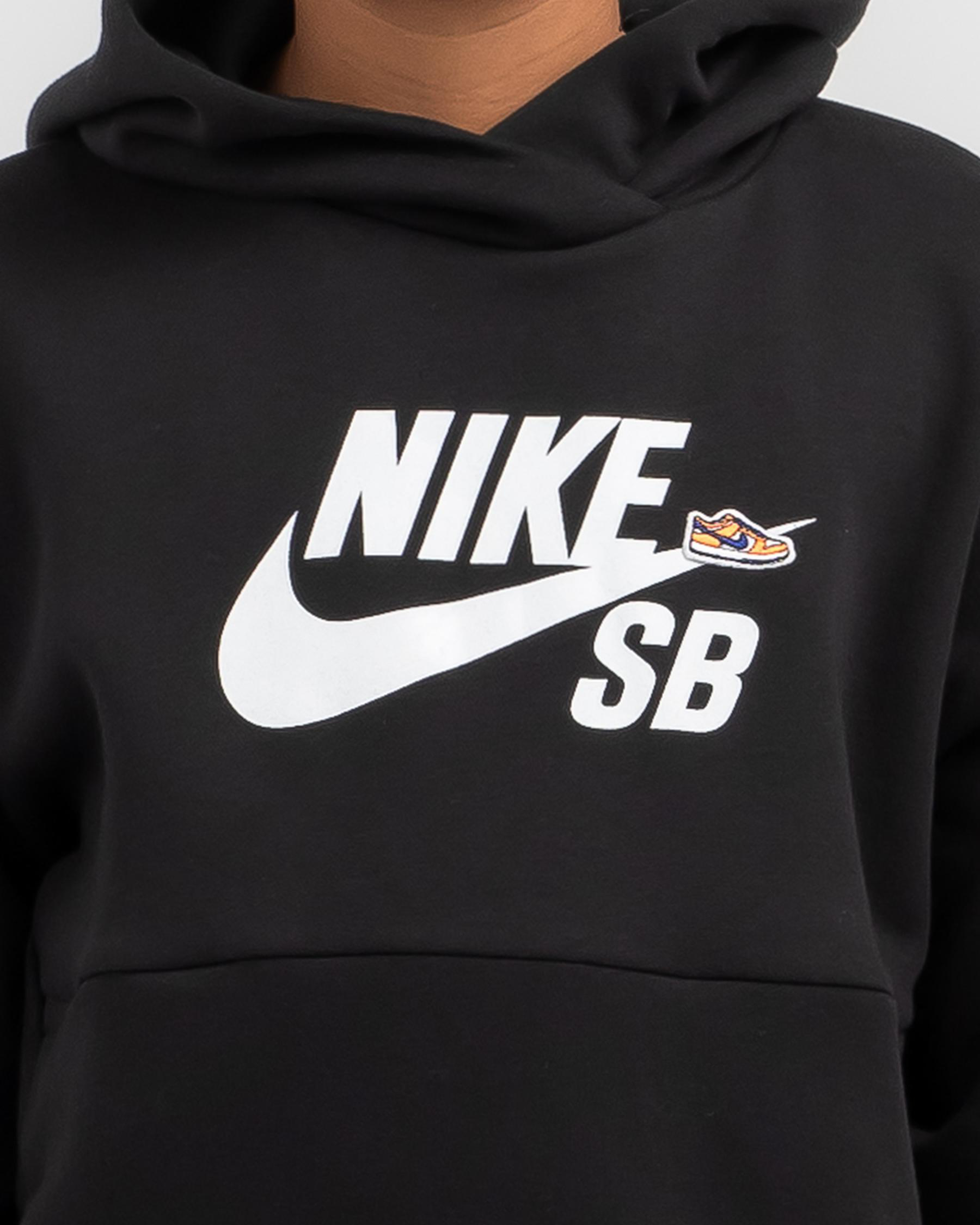 Nike Boys' Icon Fleece Hoodie In Black/white - Fast Shipping & Easy ...